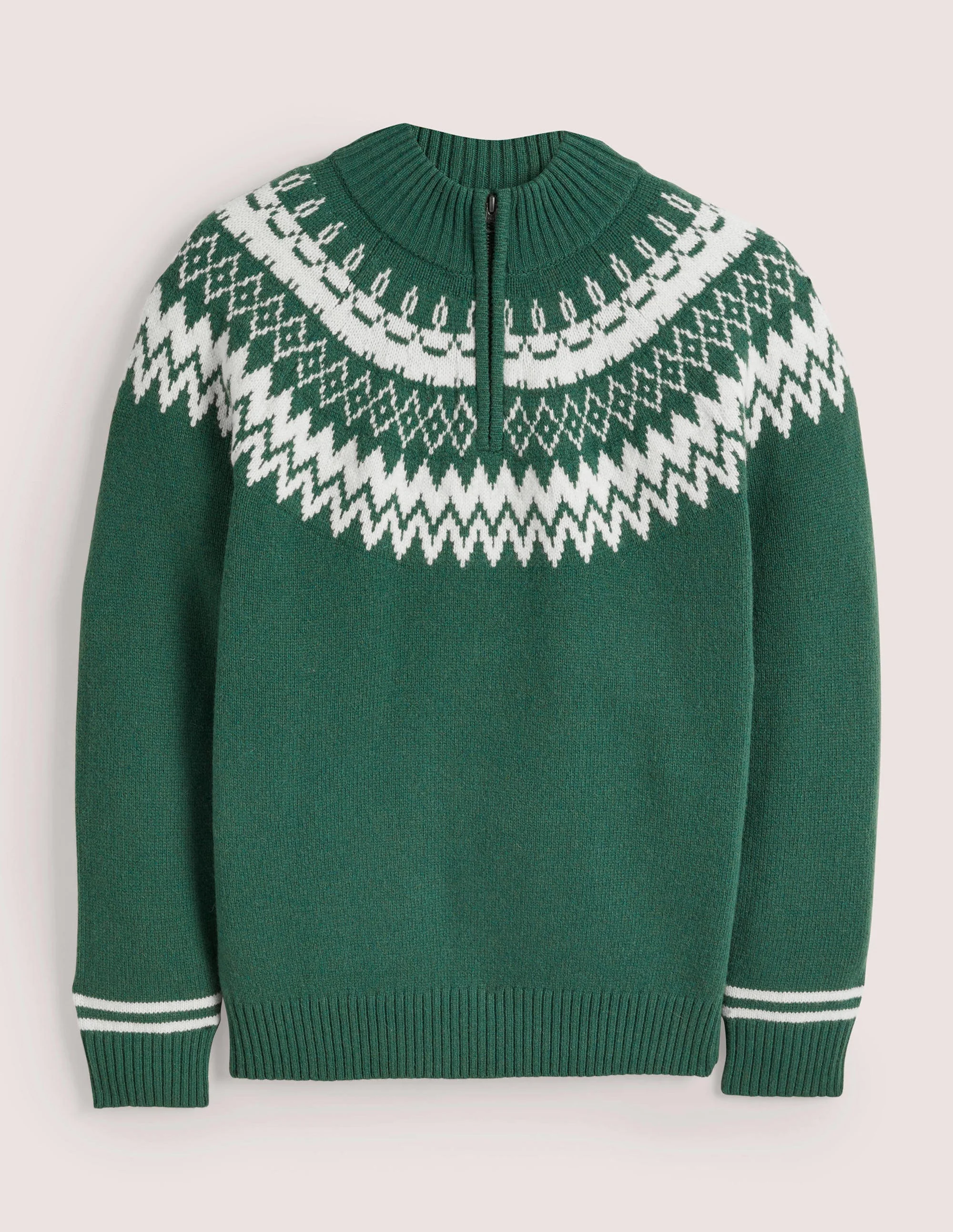 Fair Isle Half Zip-Trekking Green - Image 6