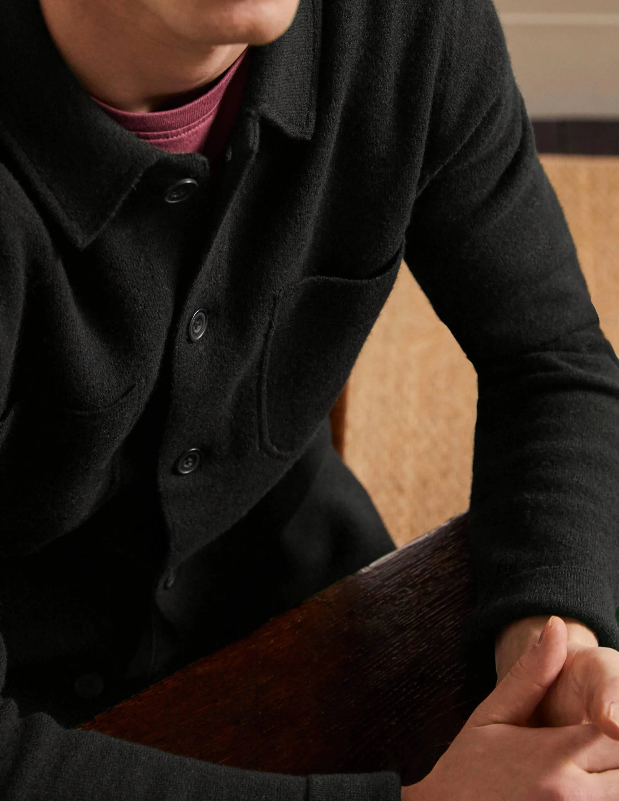 Farley Merino Knitted Jacket-Black - Image 4