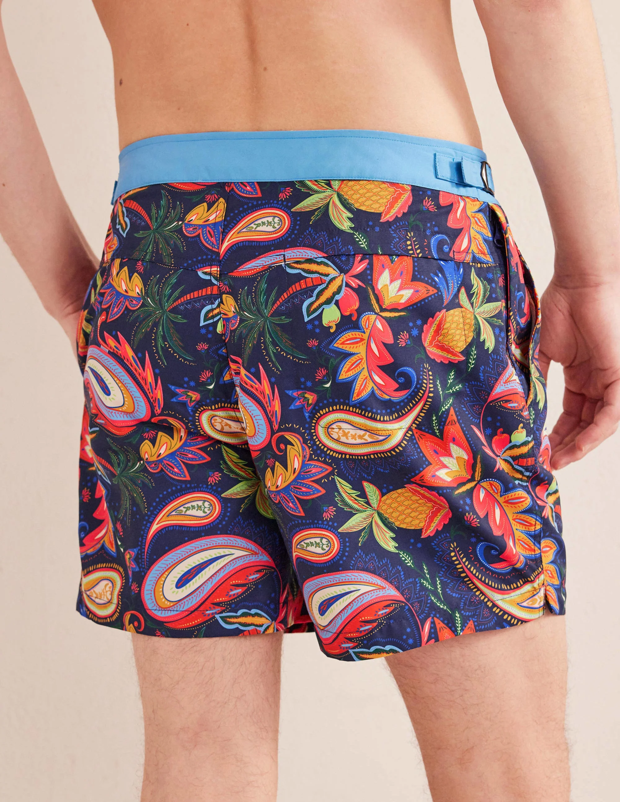 Fixed Waist Swim Short-Multi Pineapple Paisley - Image 3