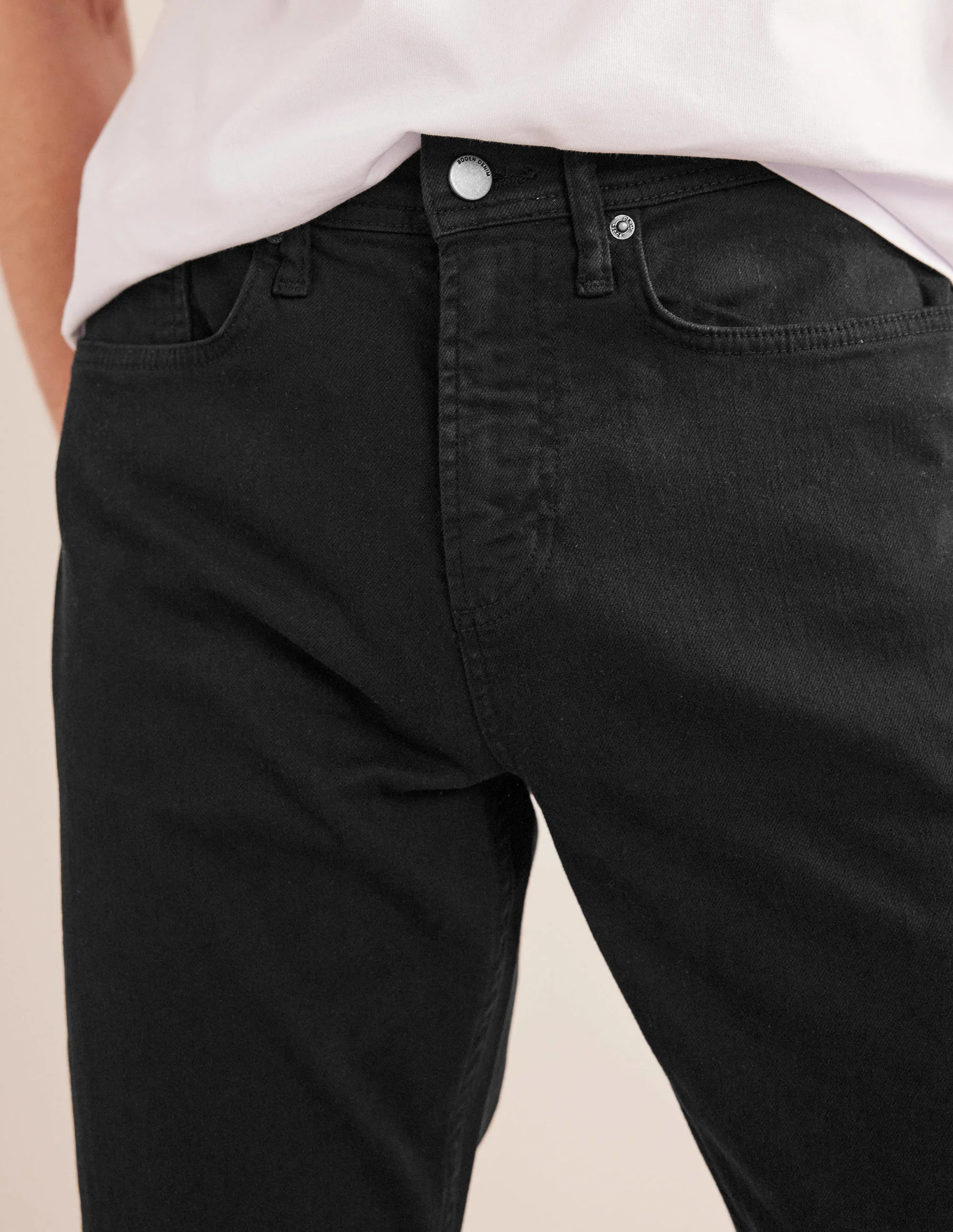 Garment Dye 5 Pocket Trousers-Black - Image 2