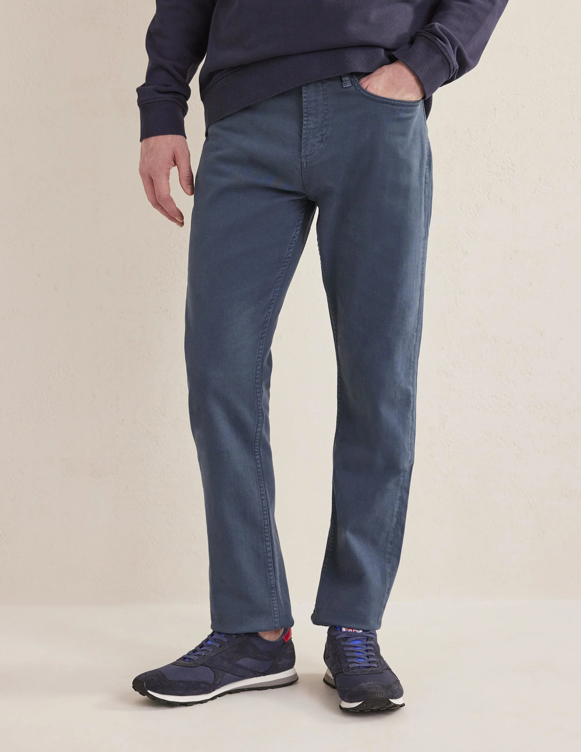 Garment Dye 5 Pocket Trousers-Robot Blue - Image 4