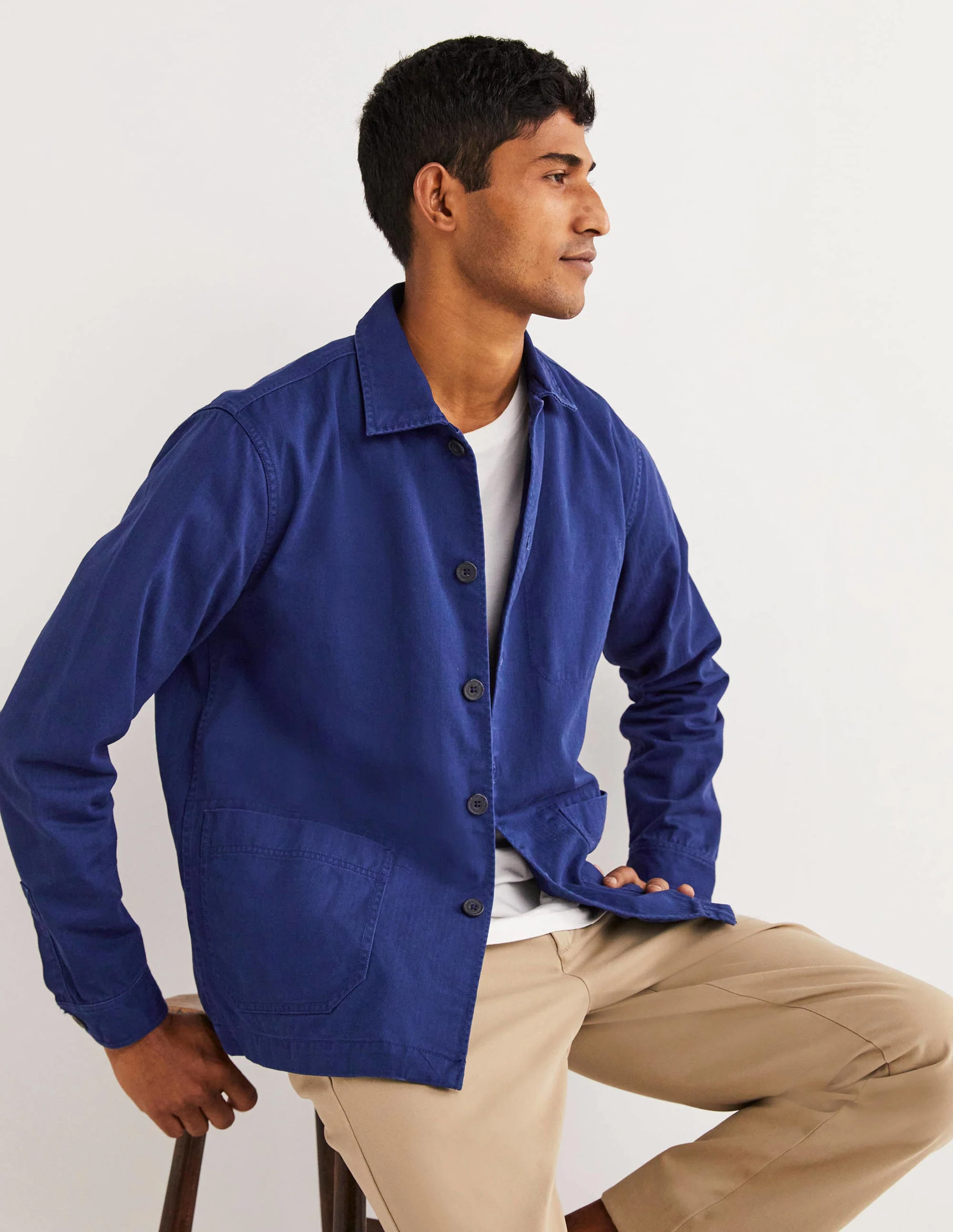 Herringbone Overshirt-Workwear Blue - Image 5