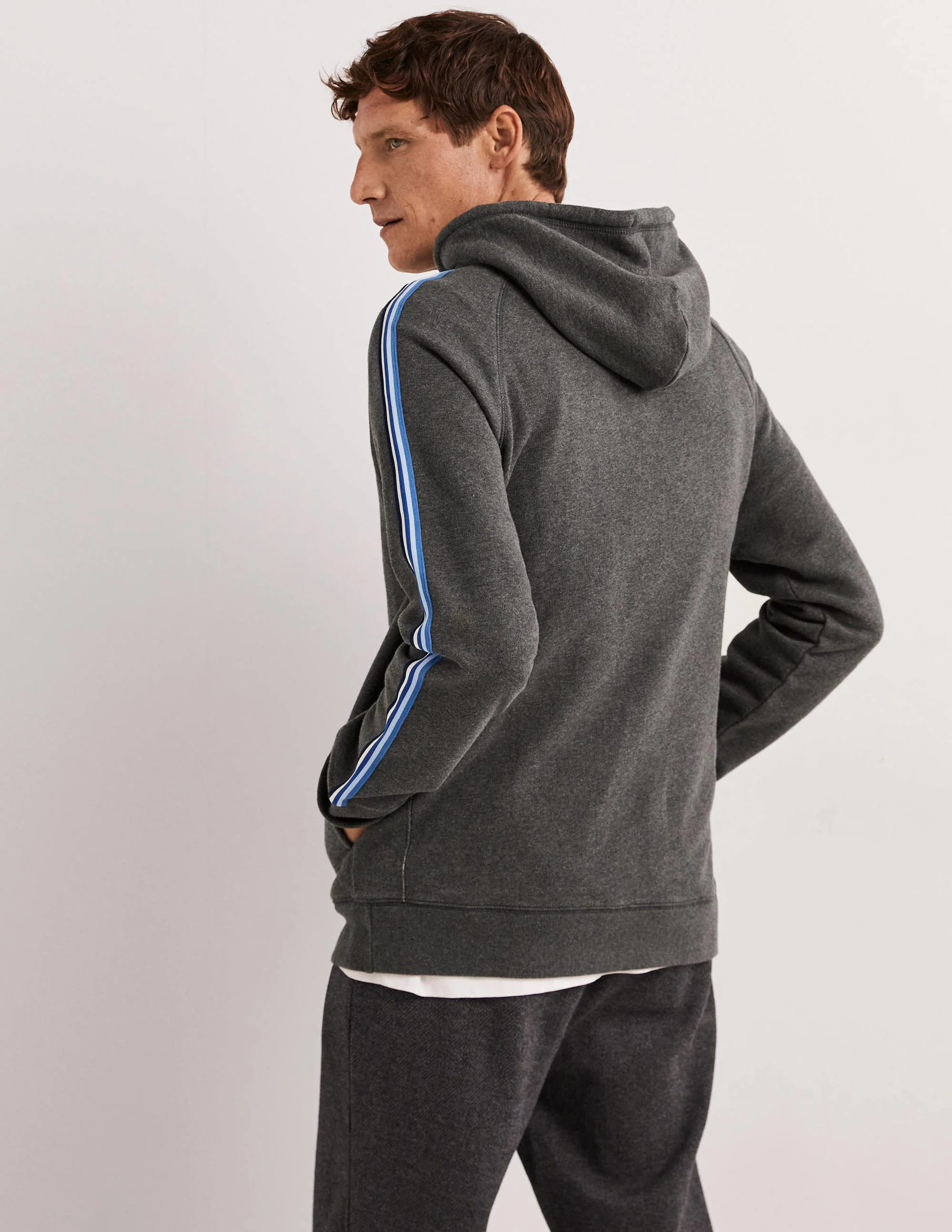 Irvine Hoodie-Charcoal Marl Multi Stripe - Image 3