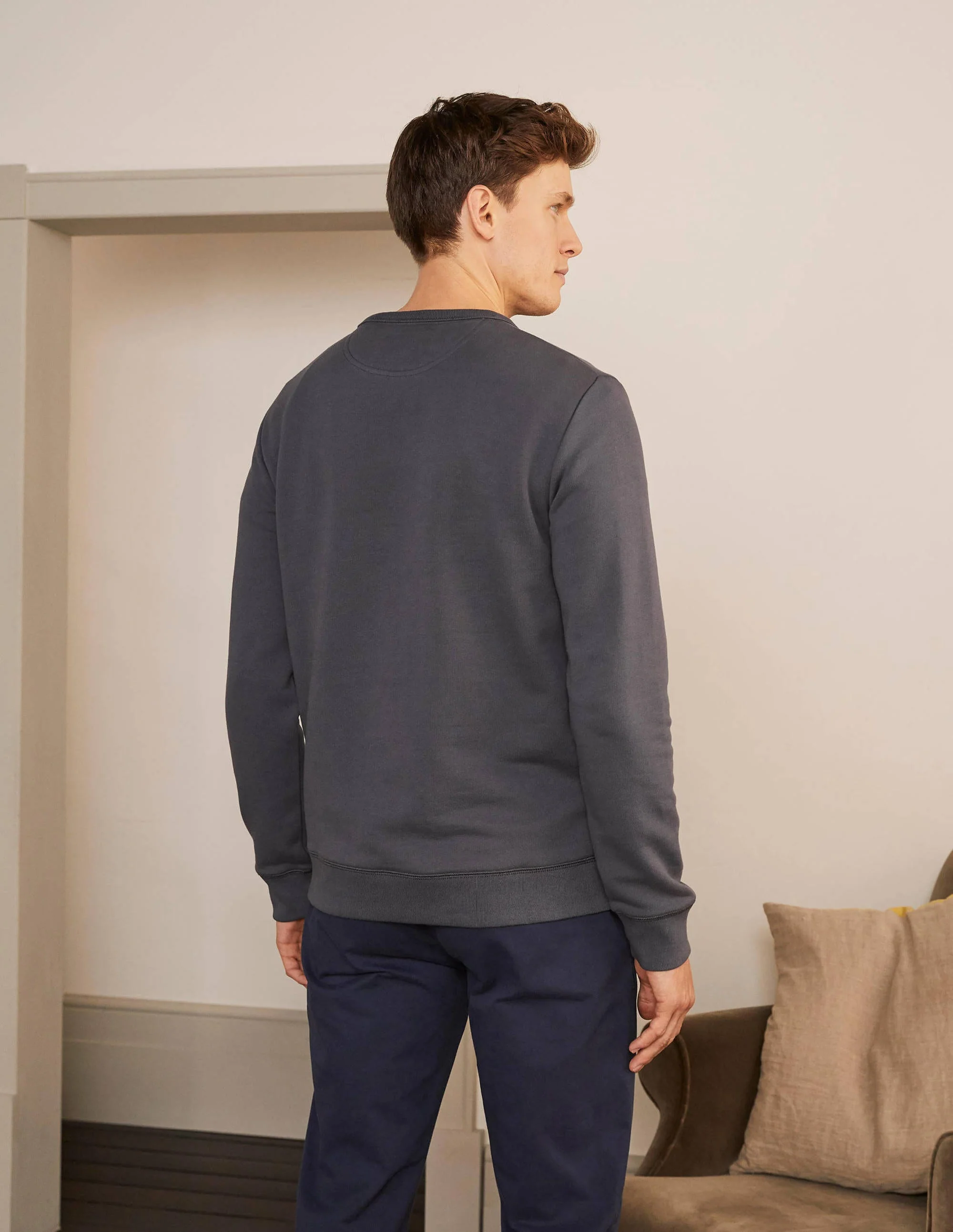 Irvine Interest Sweatshirt-London Grey/Blues Stripe - Image 3
