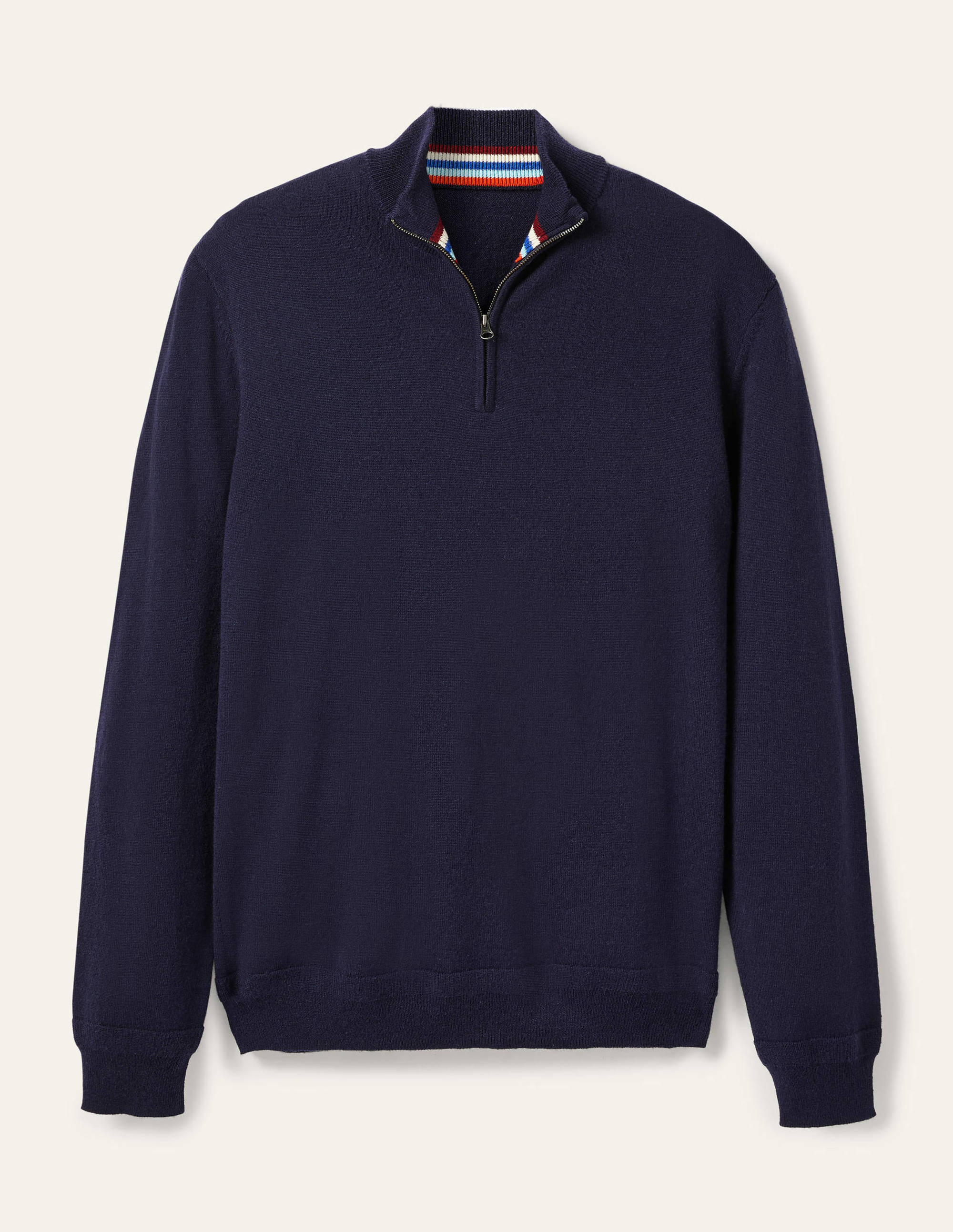 Lambswool  Blend Half-Zip-Navy - Image 5