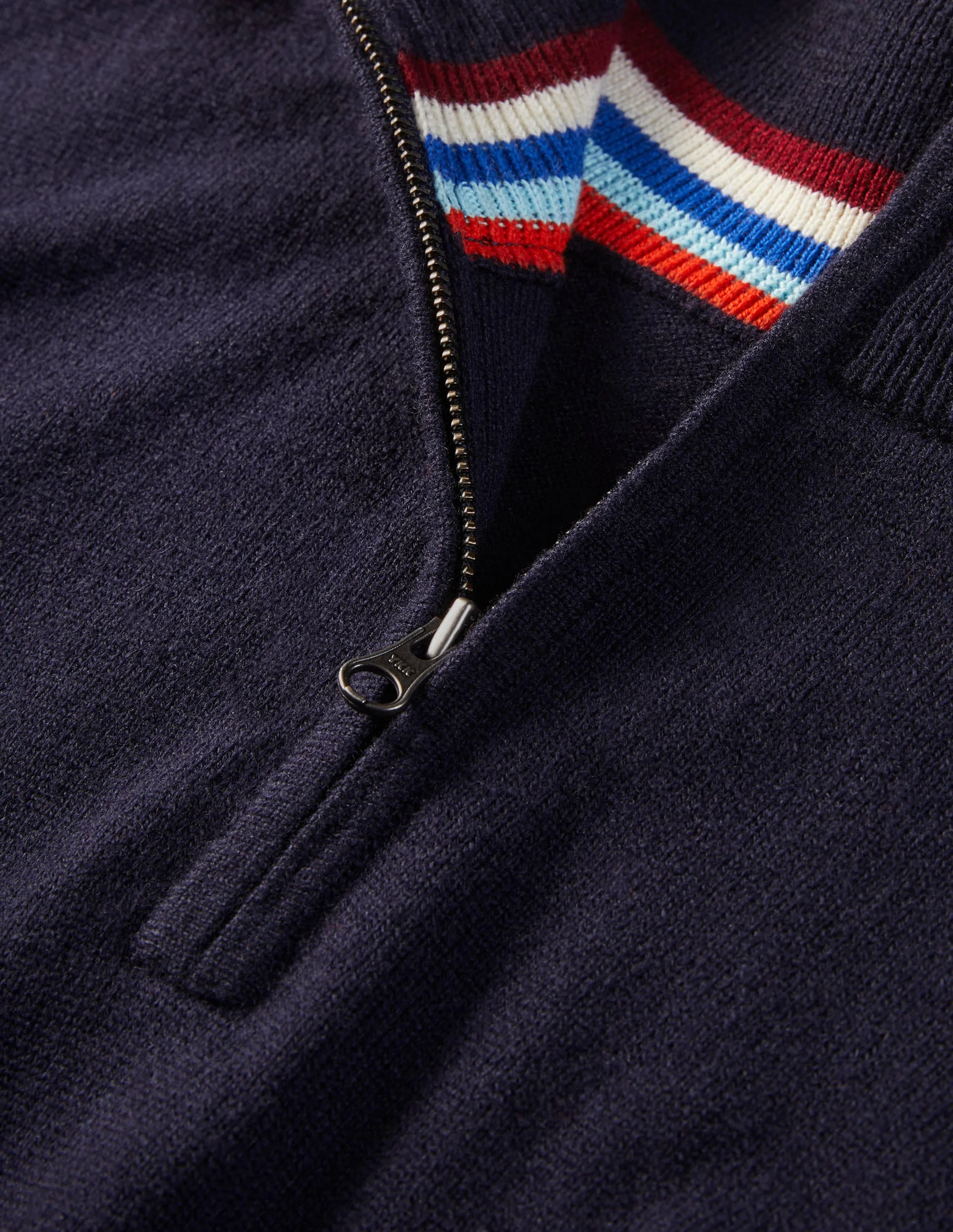 Lambswool  Blend Half-Zip-Navy - Image 6