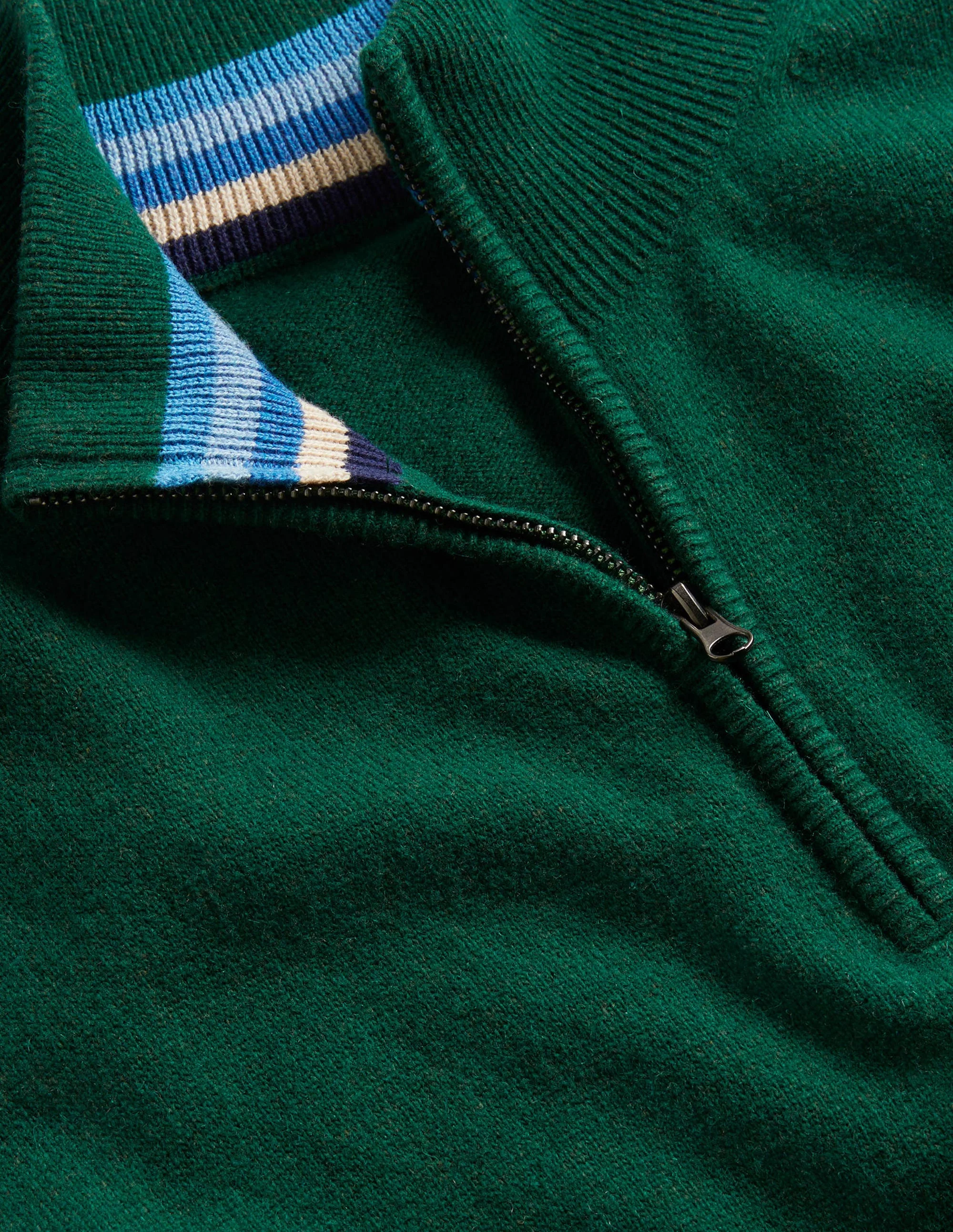 Lambswool Half-Zip-Forest Green - Image 9