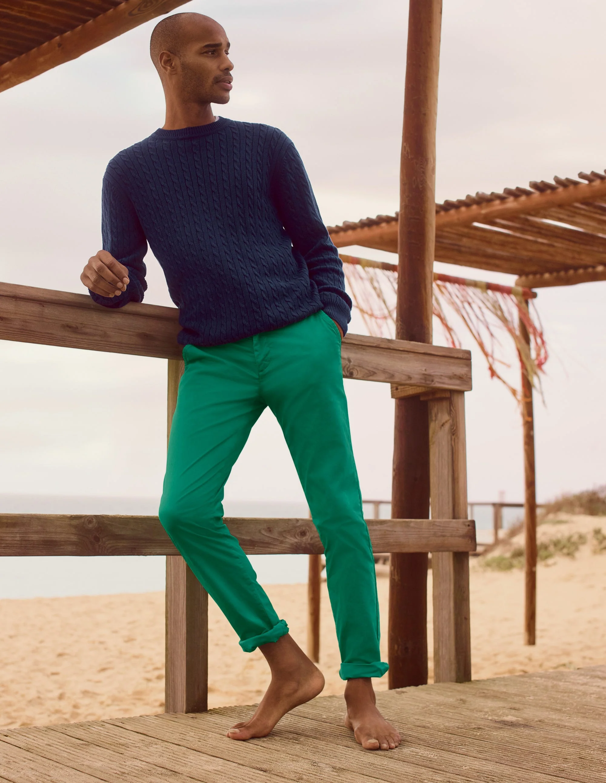 Lightweight Slim Chinos-Garden Green - Image 6