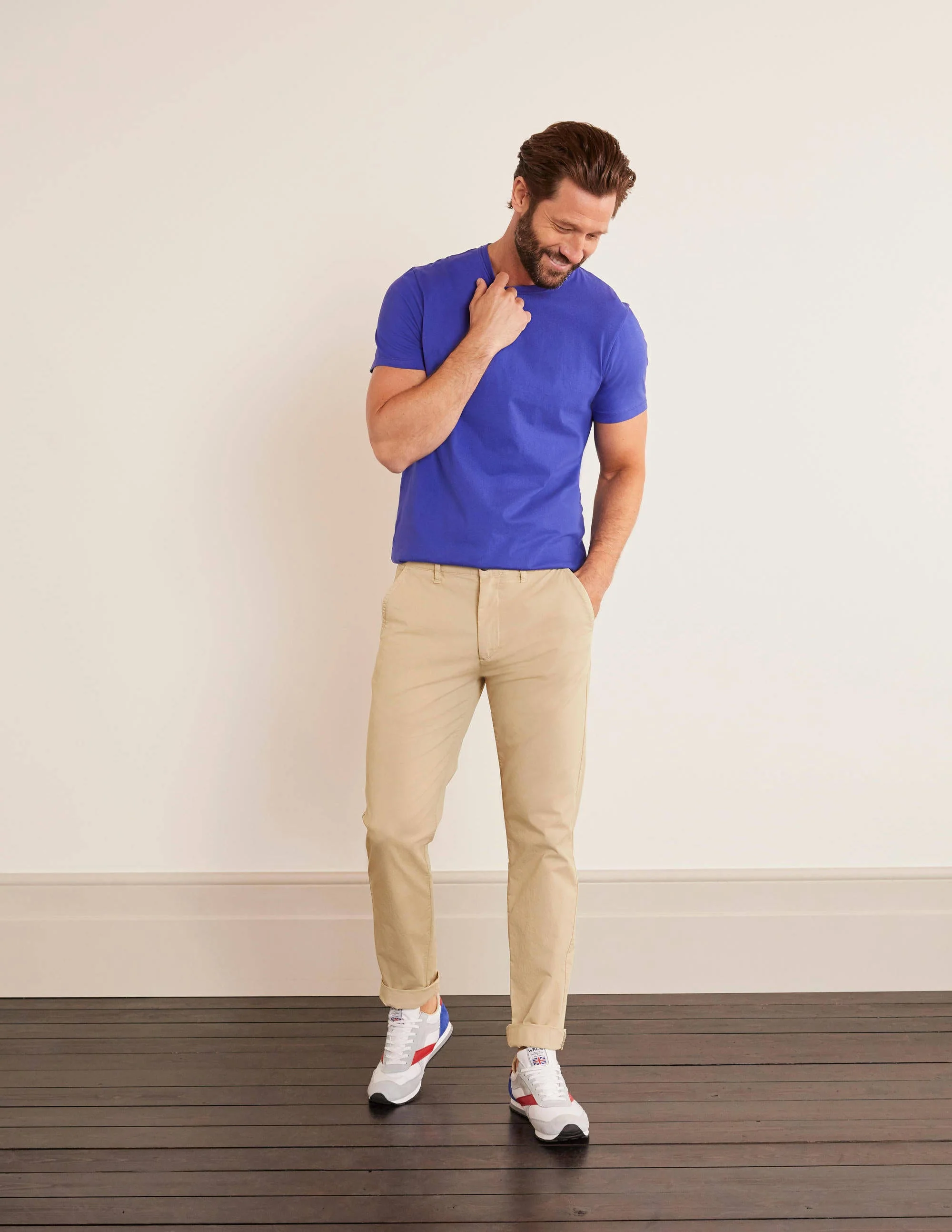 Lightweight Slim Chinos-Stone