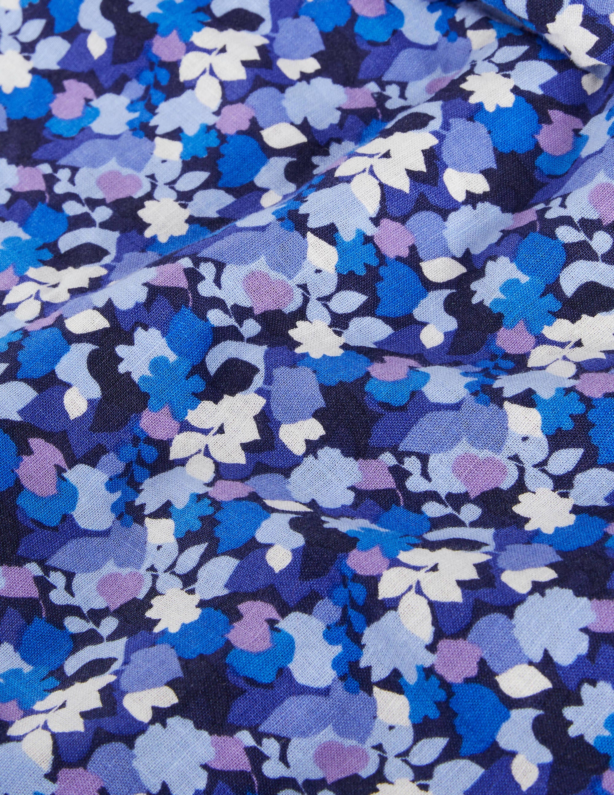 Linen Cotton Pattern Shirt-Blues Pressed Bloom Camo - Image 7