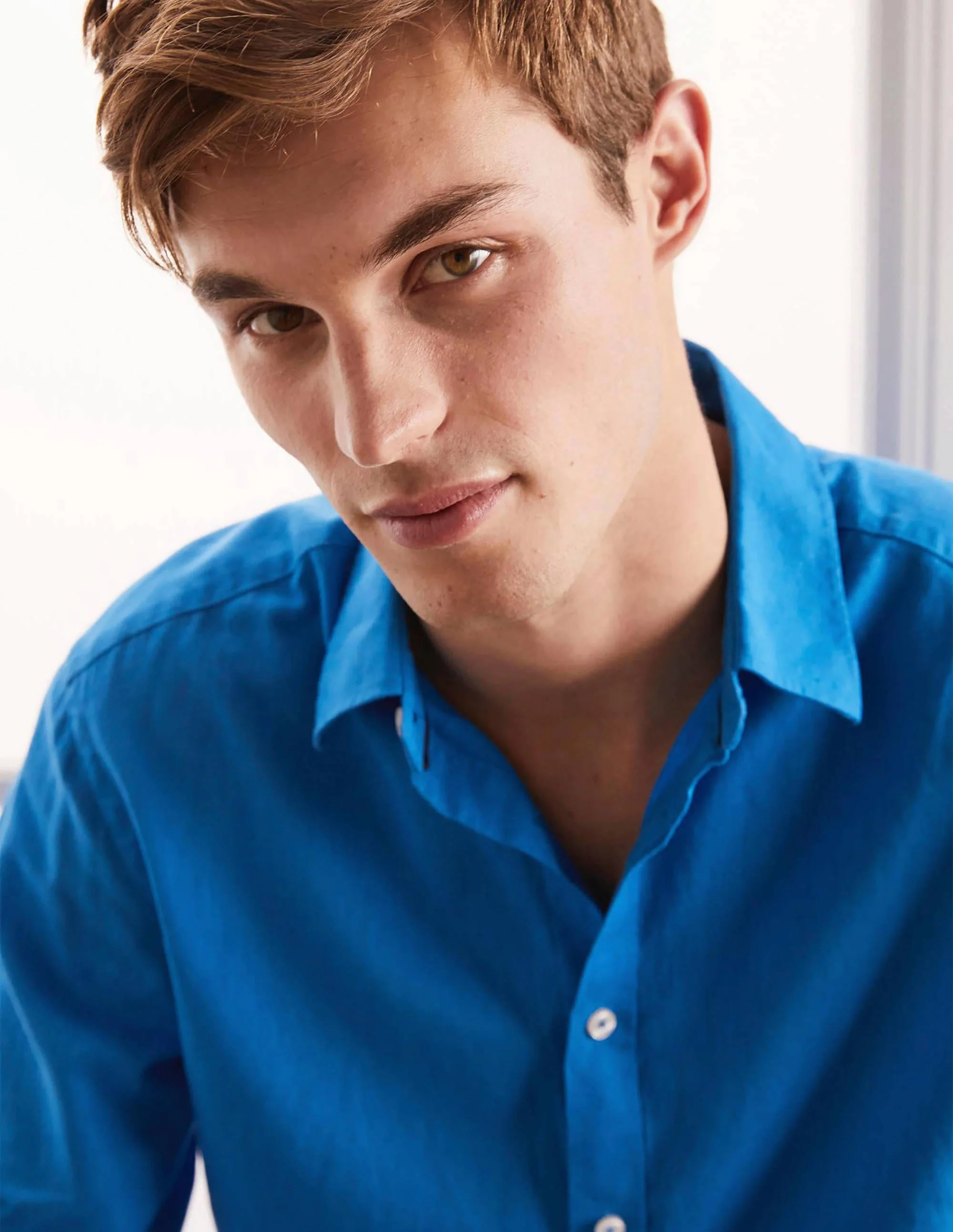 Linen Cotton Shirt-Riviera Blue - Image 4