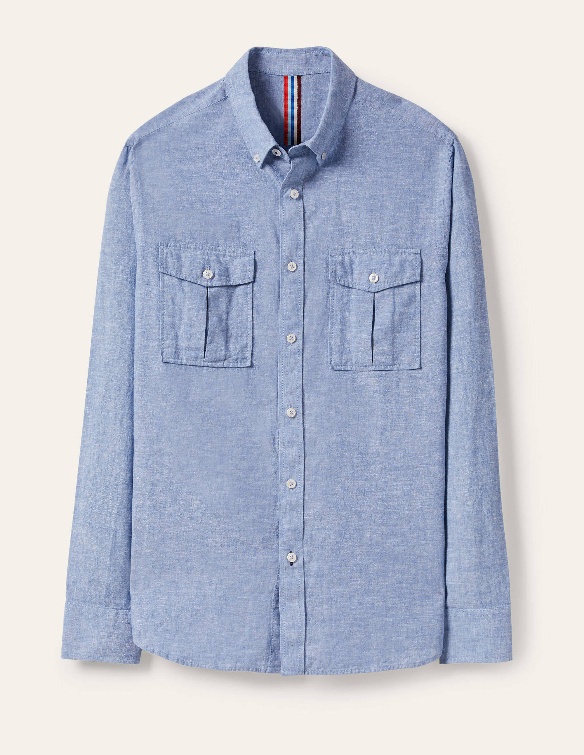 Linen Safari Shirt-Heavenly Blue - Image 5