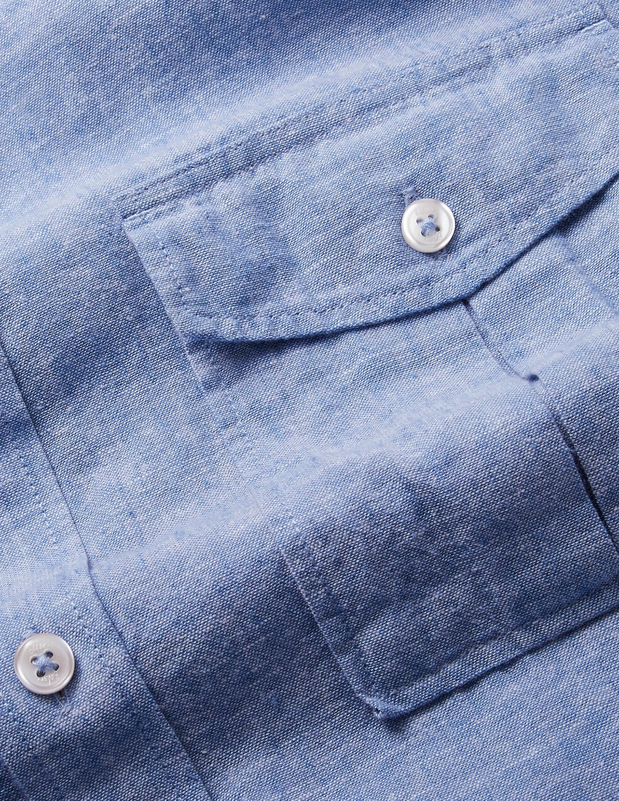 Linen Safari Shirt-Heavenly Blue - Image 6