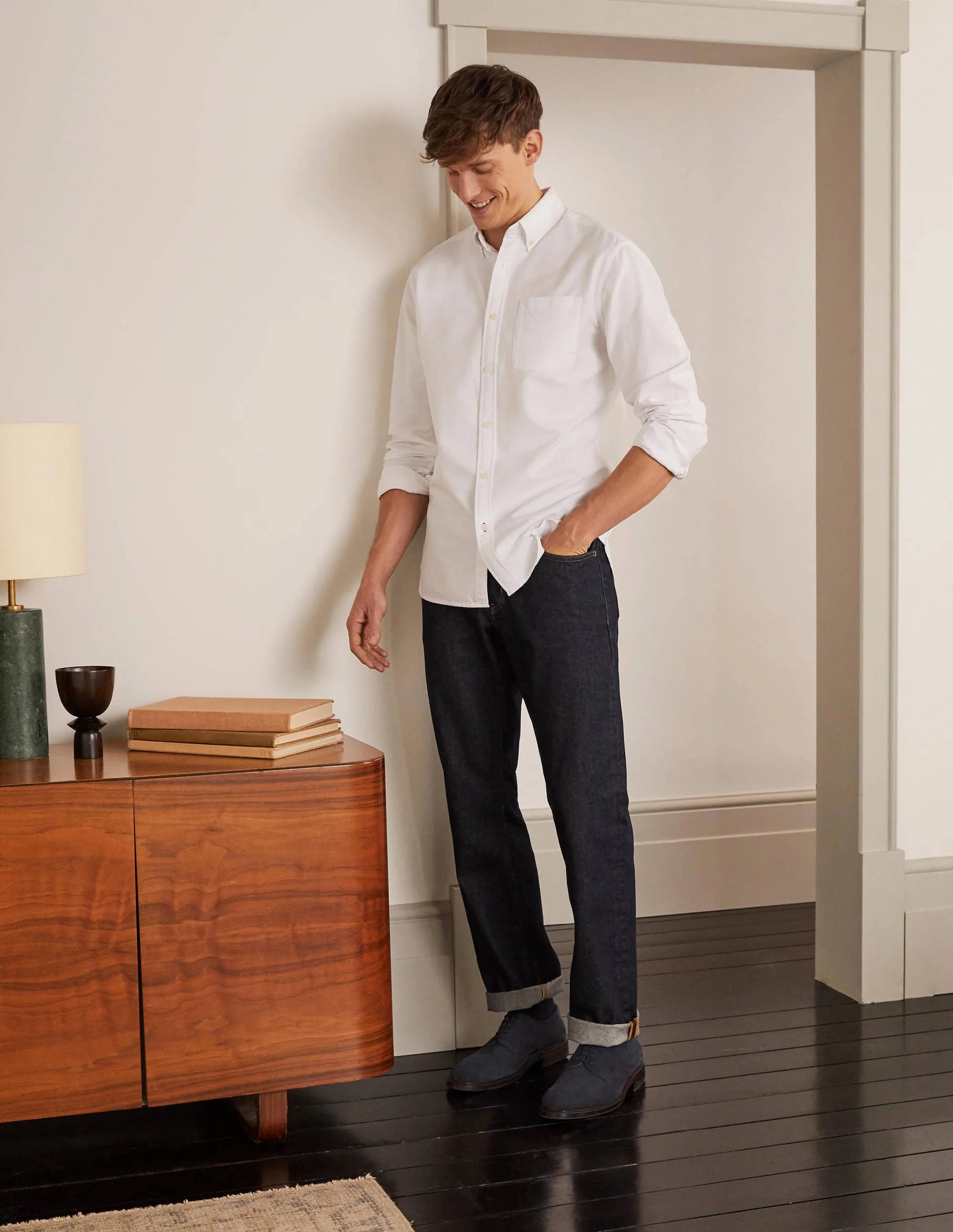 Mens' Oxford Shirt-White - Image 2