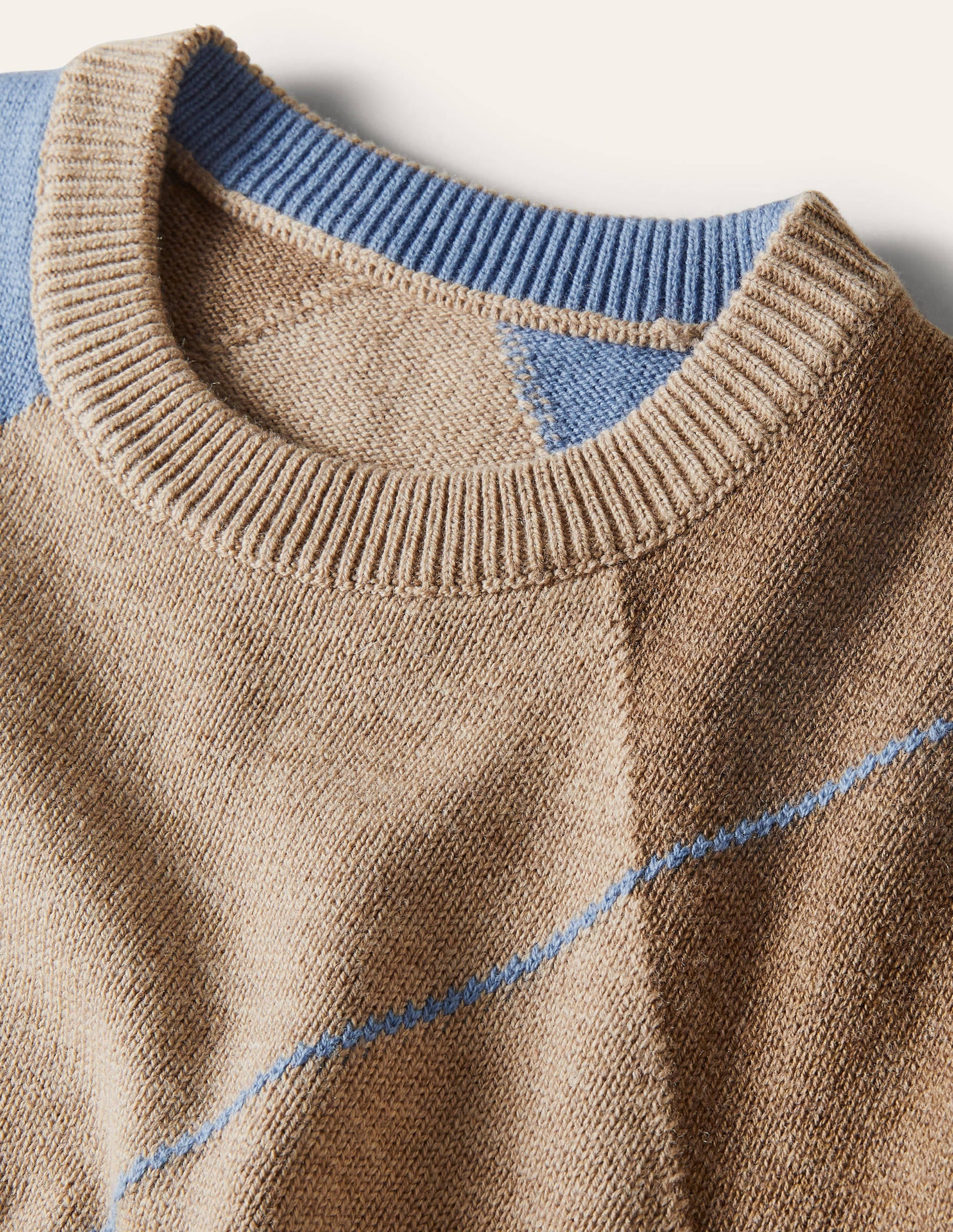 Merino Blend Crew Neck Sweater-Multi Argyle - Image 5