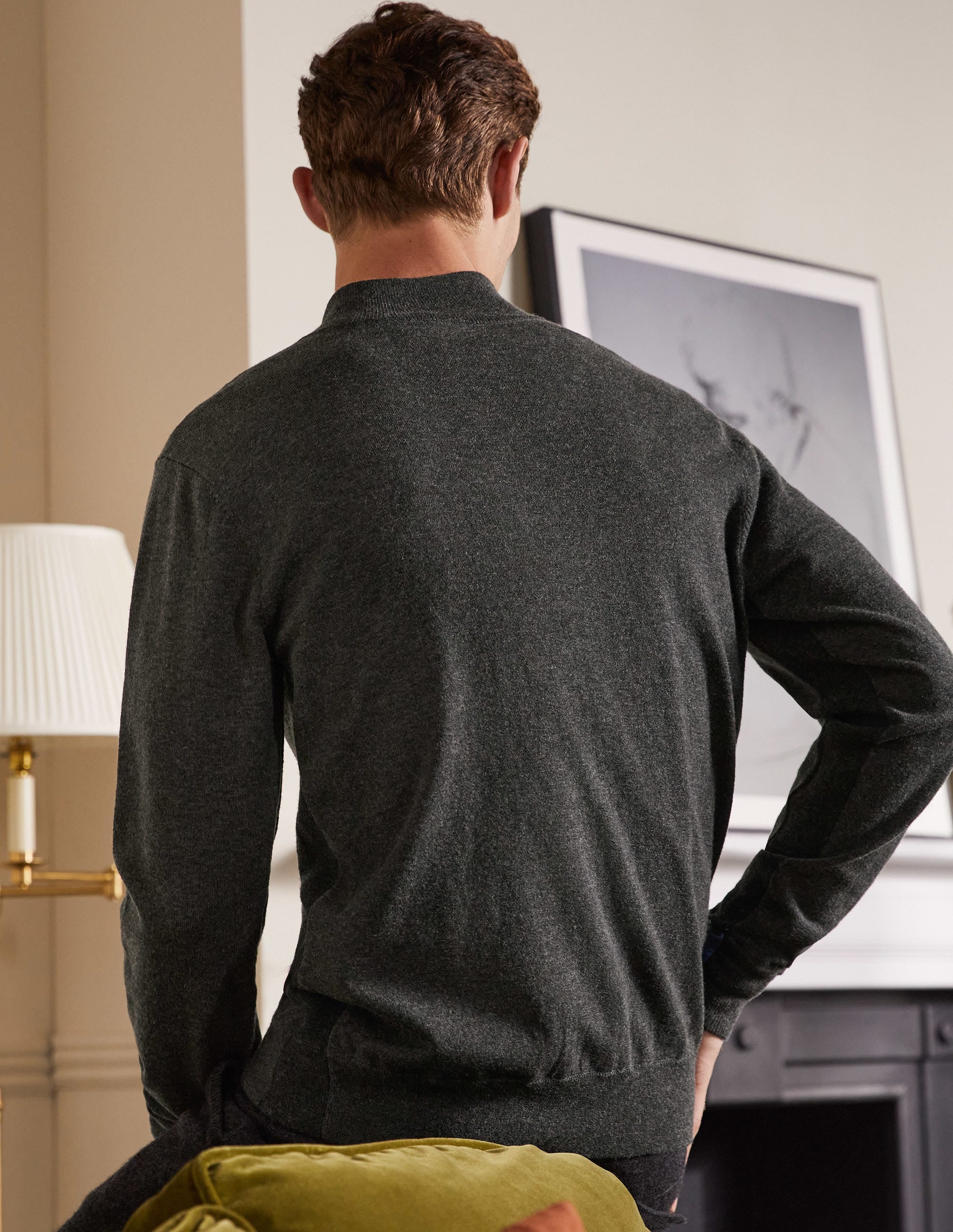 Merino Blend Zip-through-Graphite Melange - Image 3