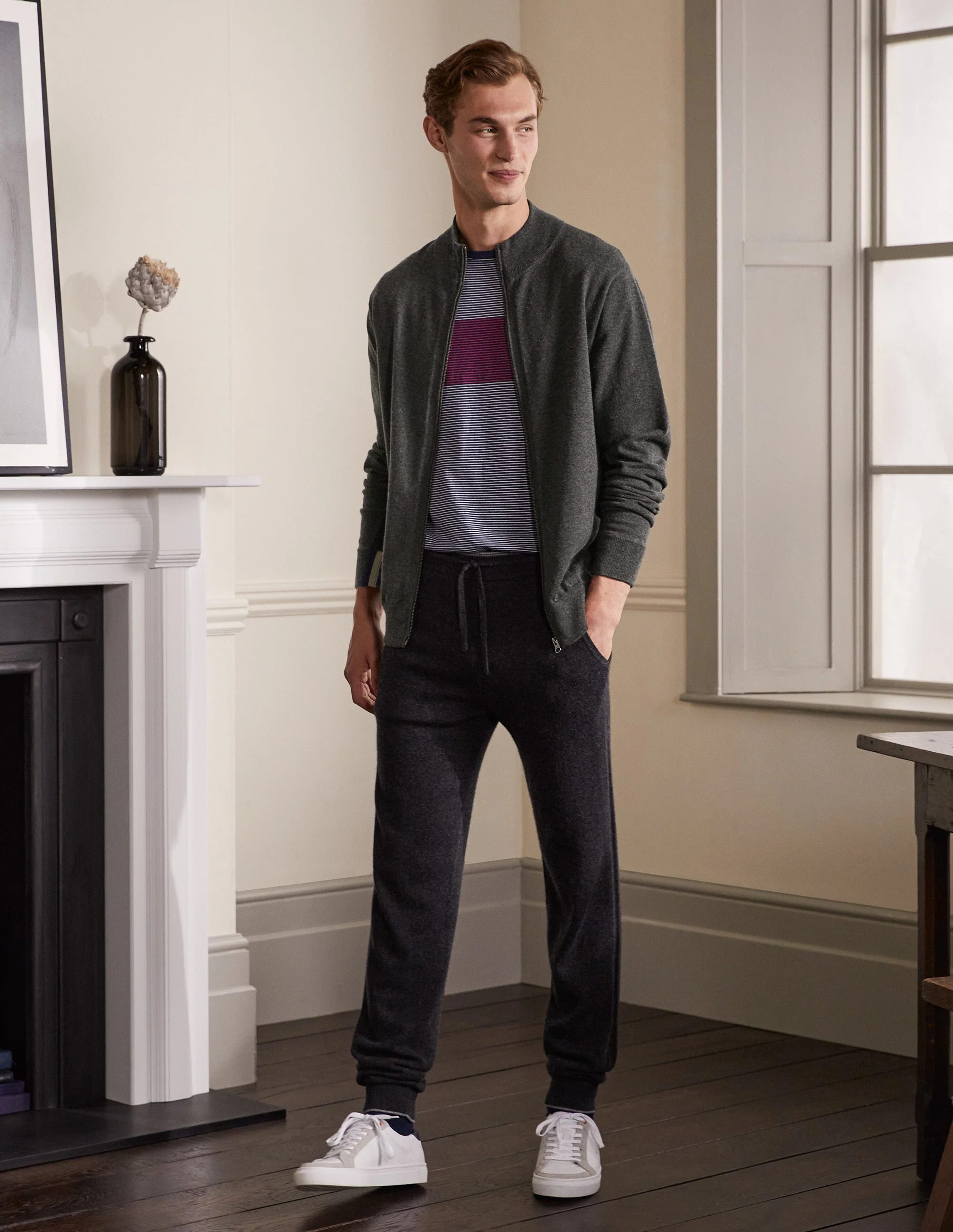 Merino Blend Zip-through-Graphite Melange - Image 4