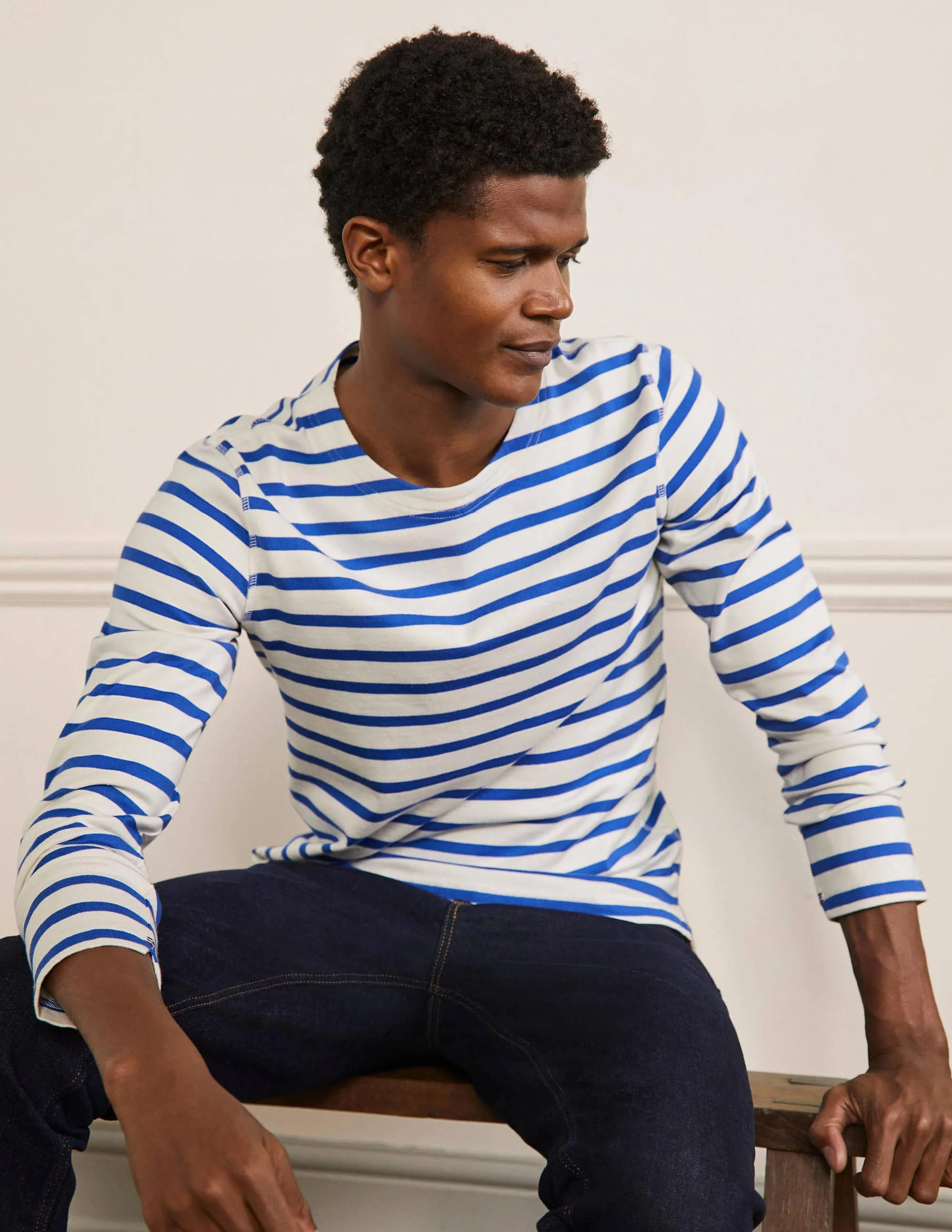 Midweight Mariner Breton-Ecru/Duke Blue Stripe - Image 4