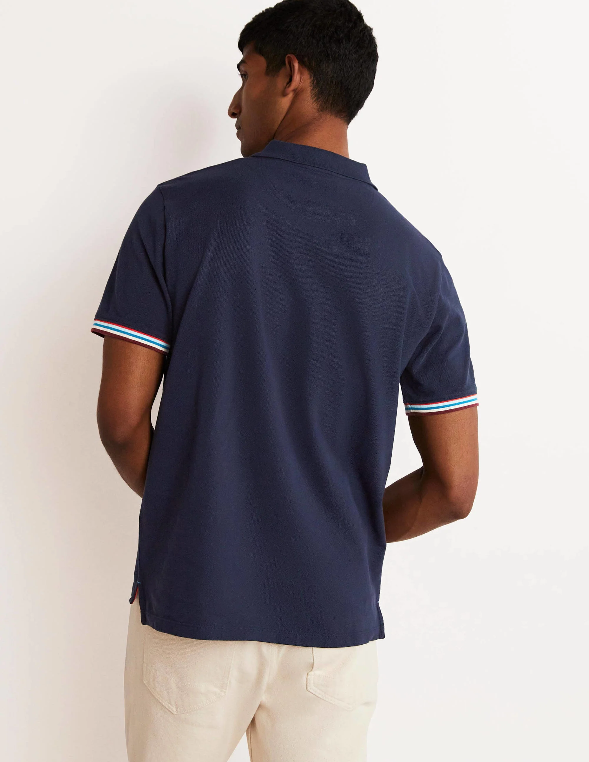 Piqué Polo Shirt-Navy Multi - Image 3