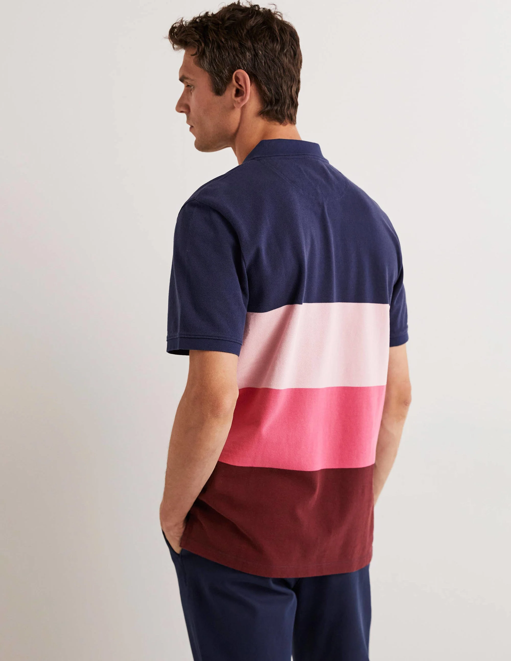 Piqué Polo Shirt-Sweet William Pink Stripe - Image 7