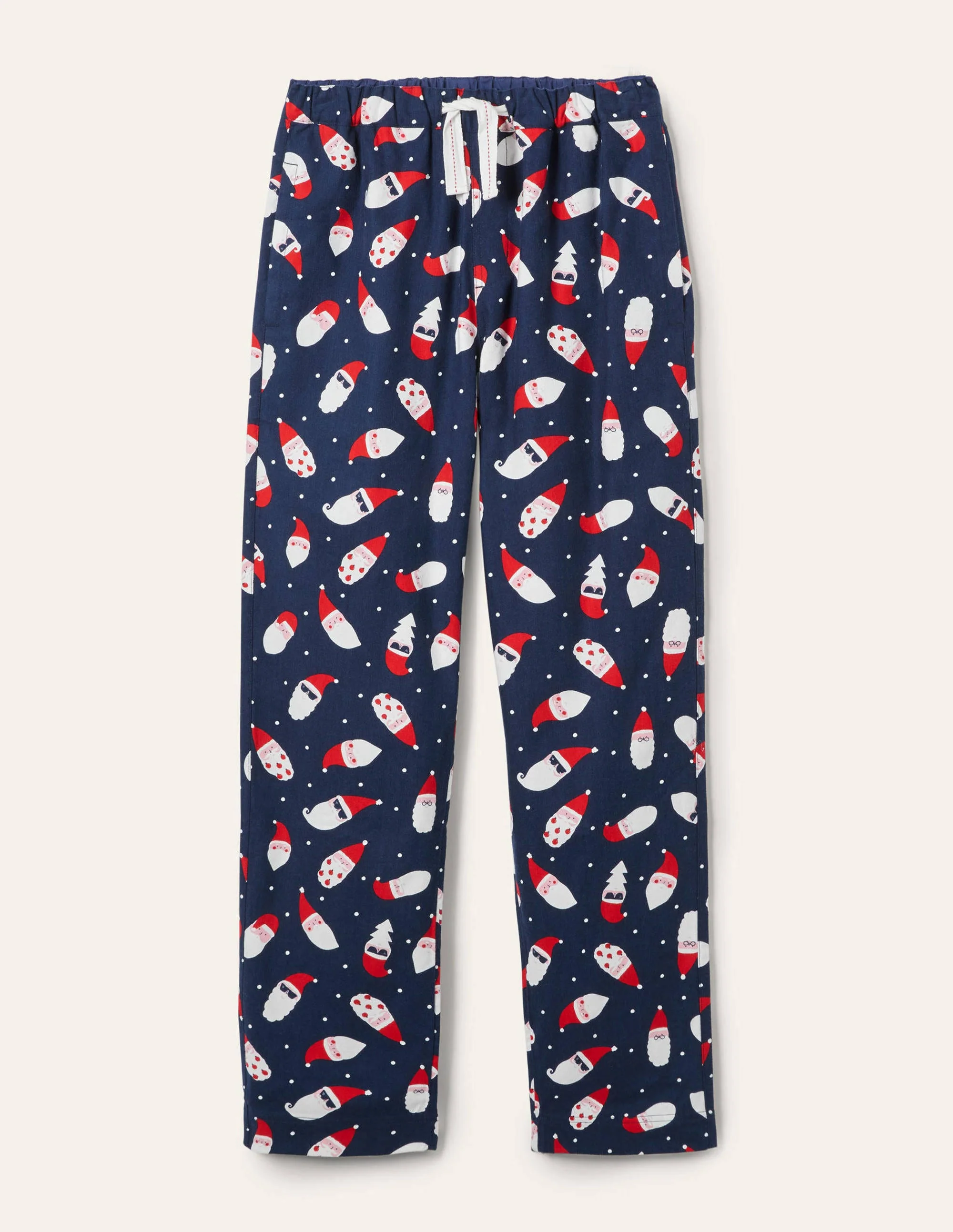 Printed Pajama Bottoms-Navy Father Christmas - Image 5