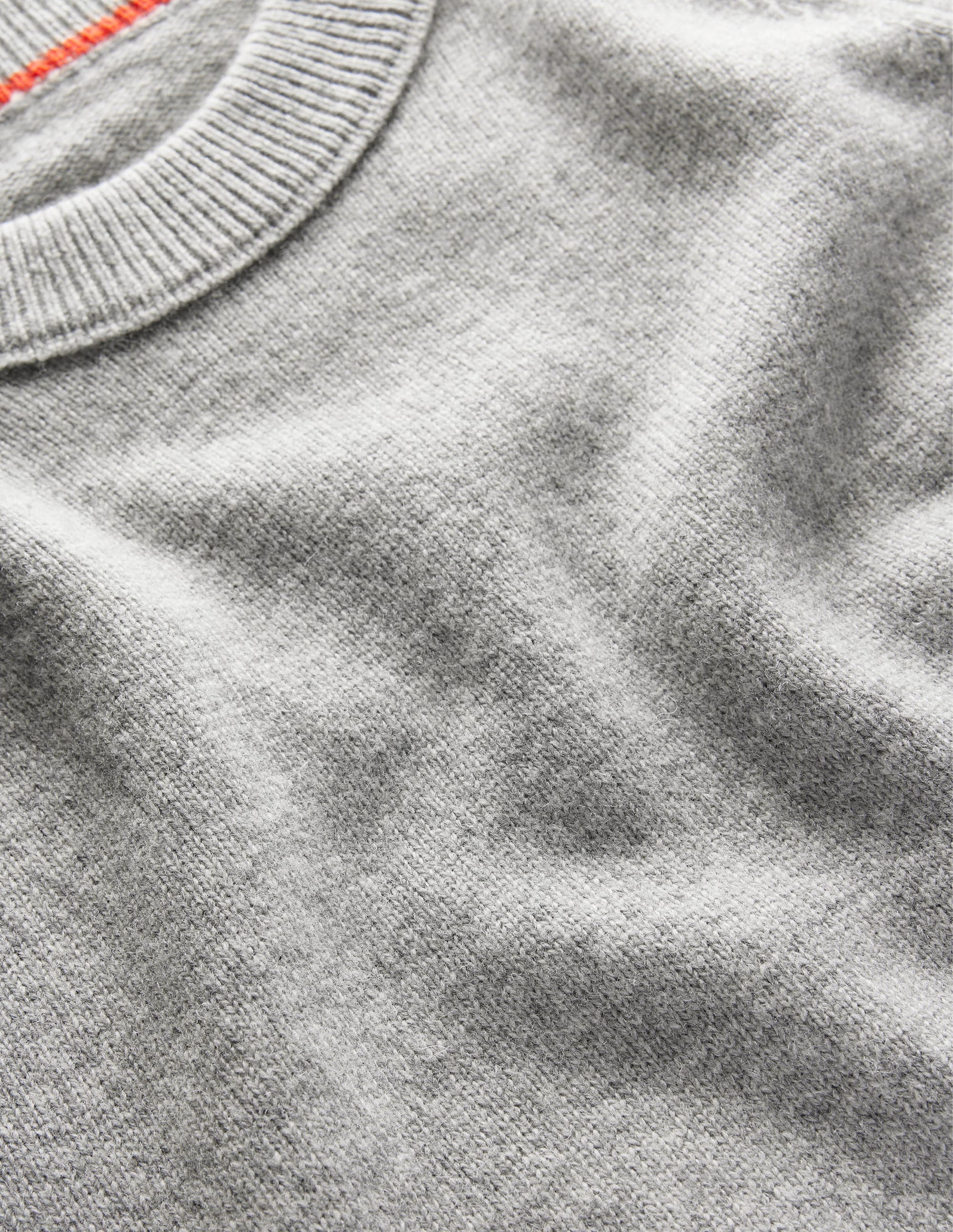 Raglan Crew Neck Sweater-Light Grey Melange - Image 6