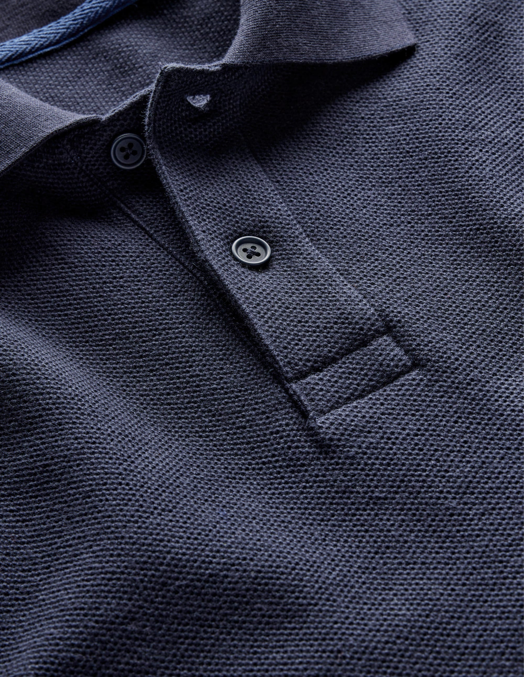 Relaxed Long Sleeve Polo-Navy - Image 6