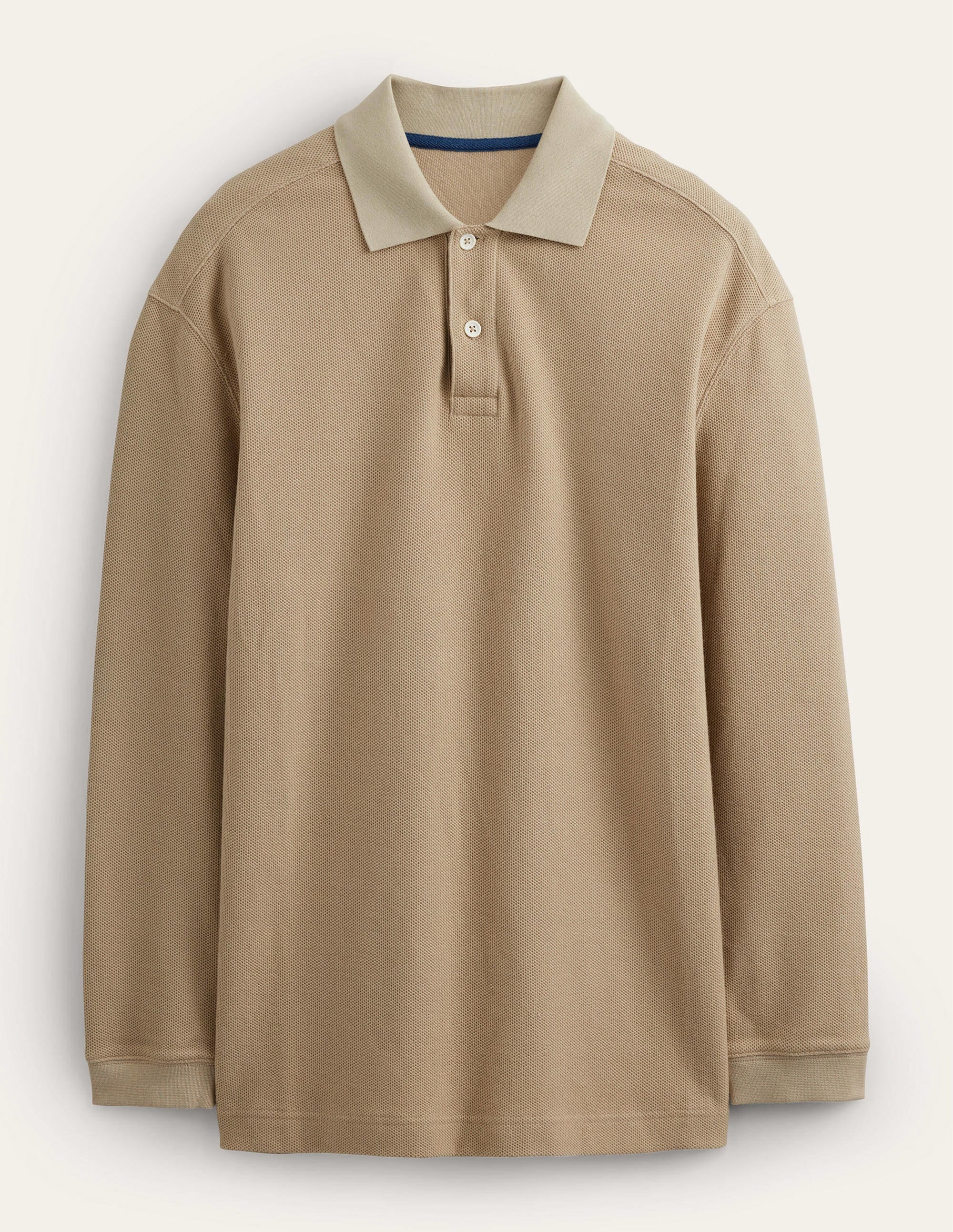 Relaxed Long Sleeve Polo-Stone - Image 5