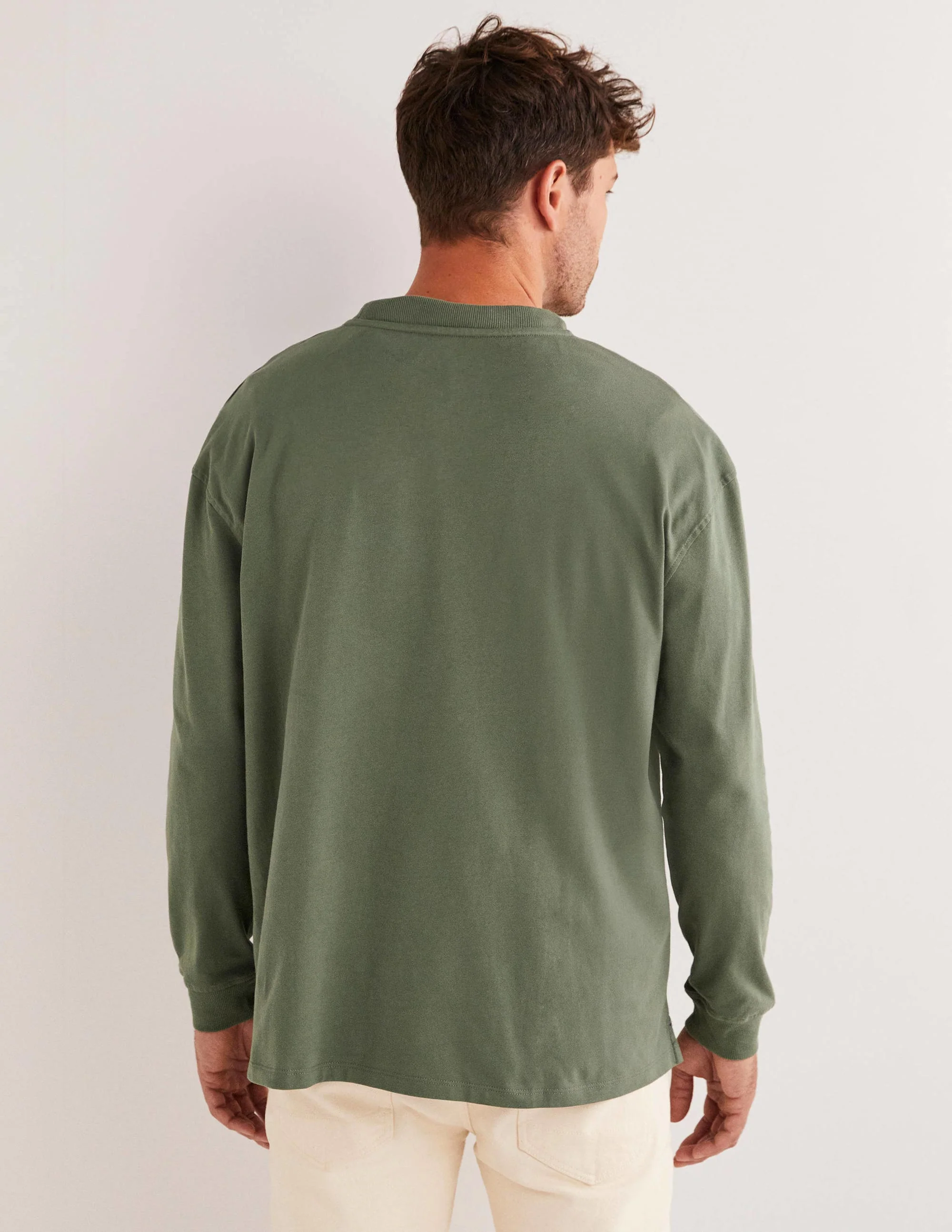 Relaxed Long Sleeve T-shirt-Alligator Green - Image 3
