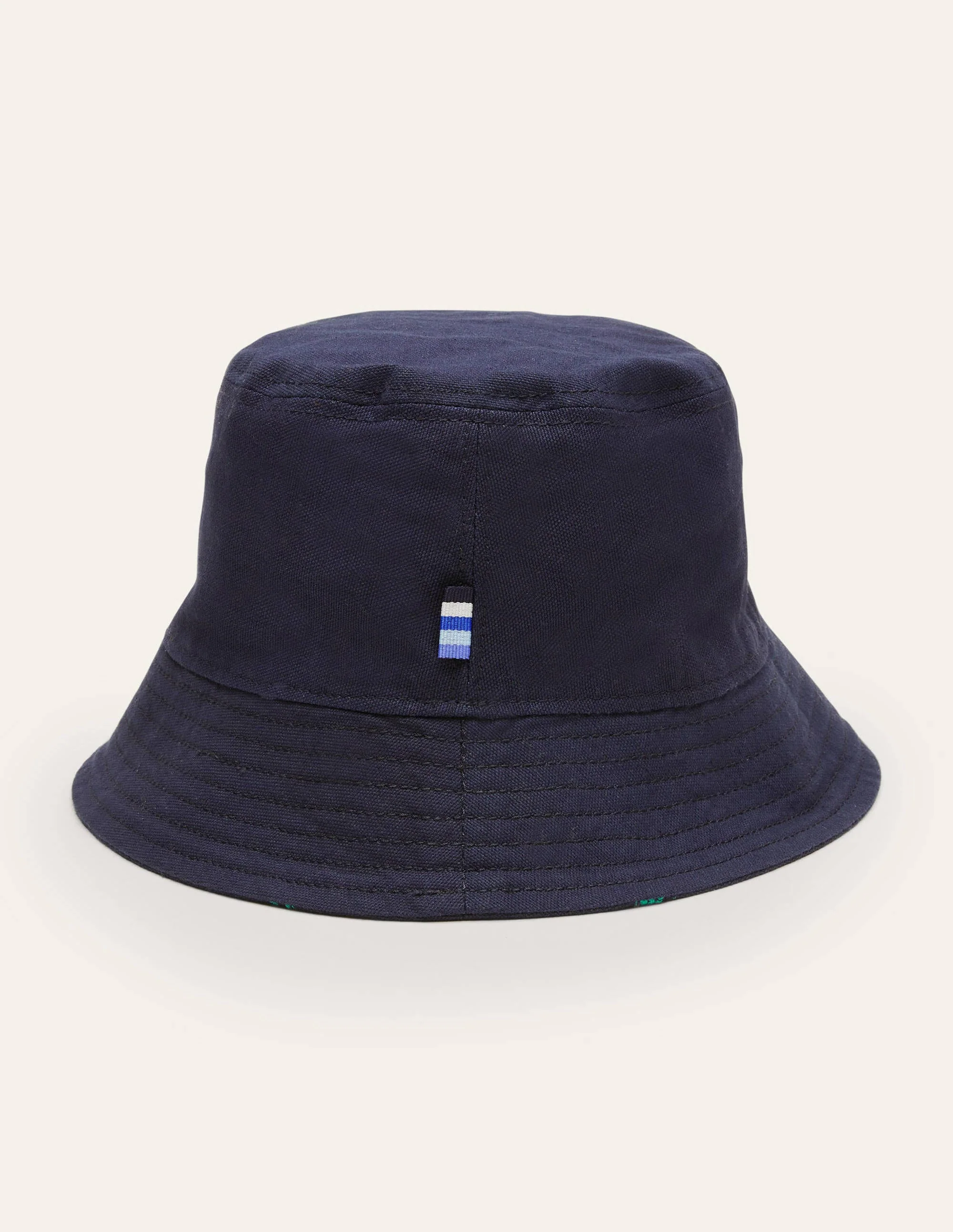 Reversible Bucket Hat-Navy Embroidered Palm Tree - Image 3