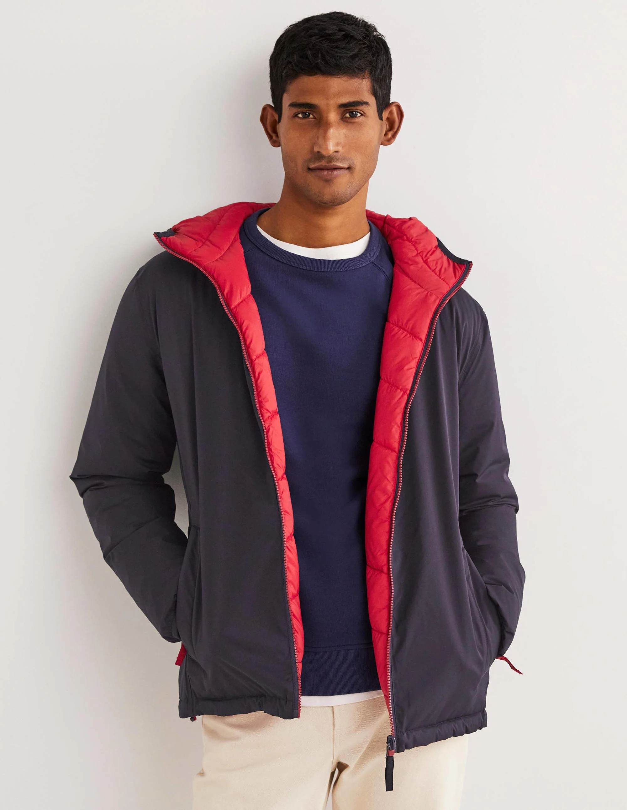 Reversible Padded Jacket-Navy/Red - Image 4