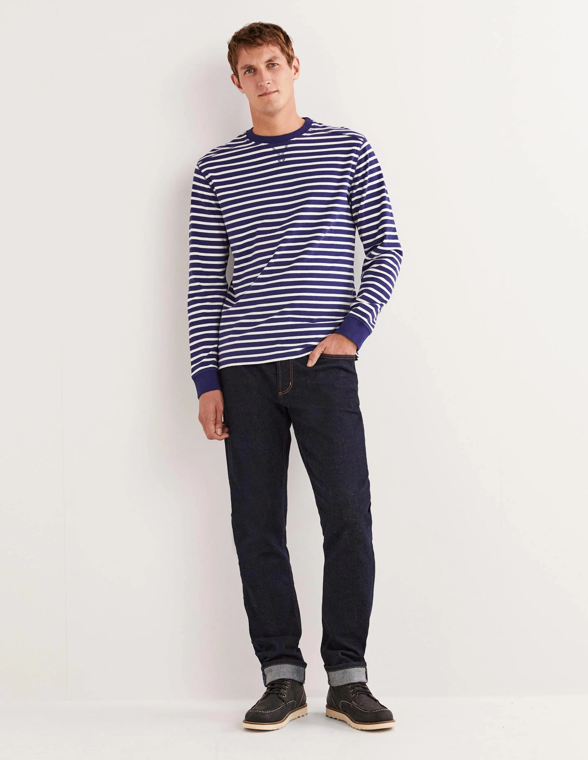 Rugby Long Sleeve Crew-Space Blue/Snowdrop - Image 5