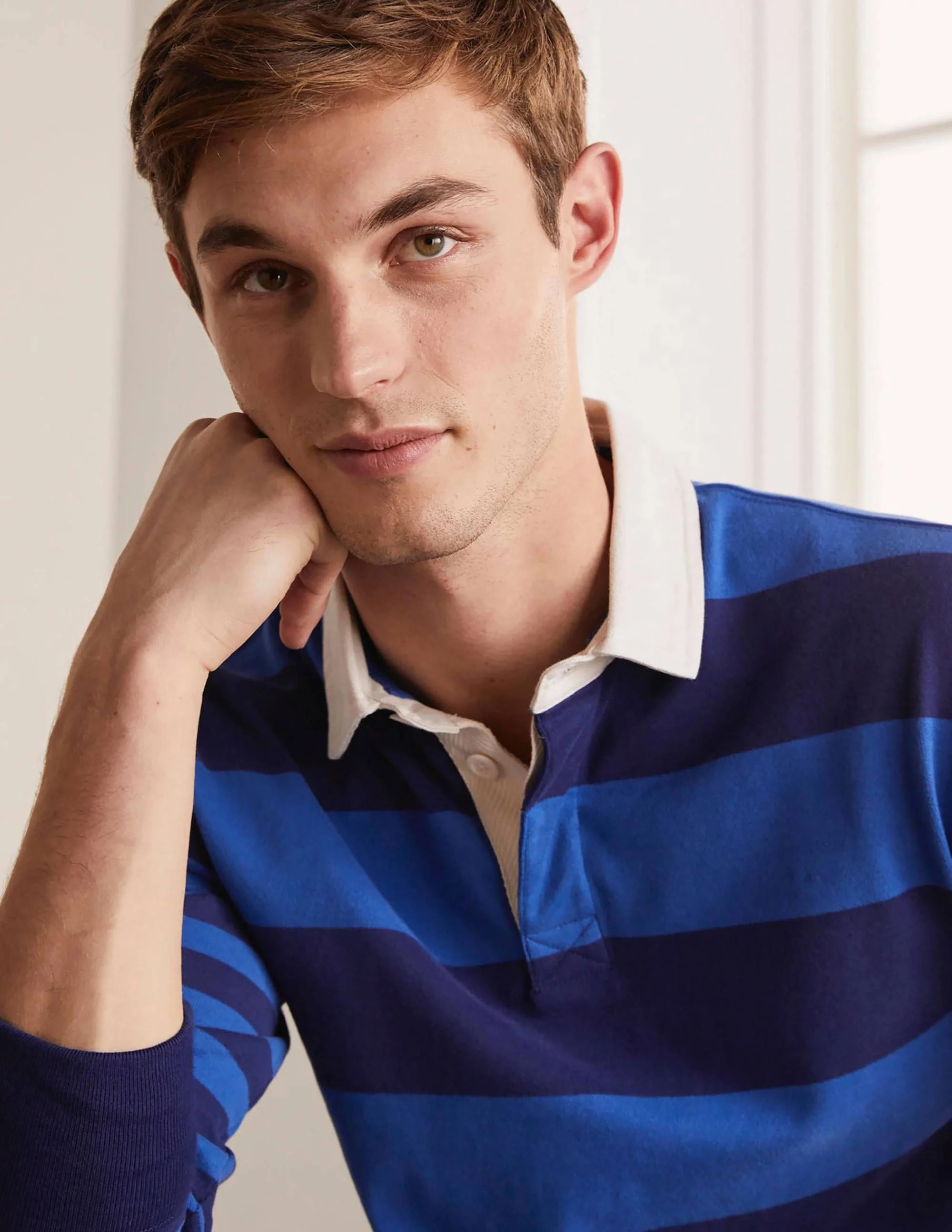 Rugby Shirt-Blues Hotchpotch Stripe - Image 4