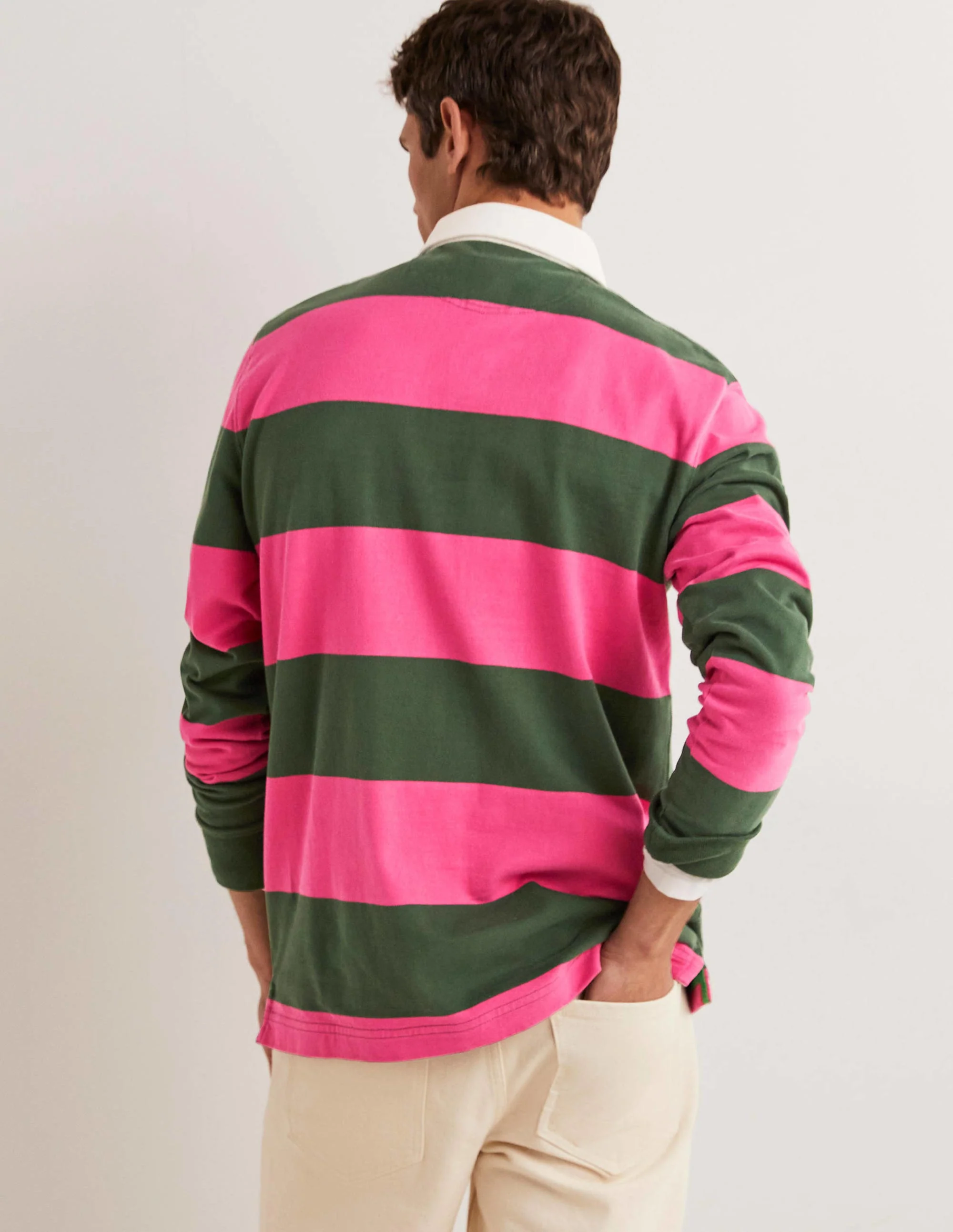 Rugby Shirt-Sweet William/Dark Green - Image 3
