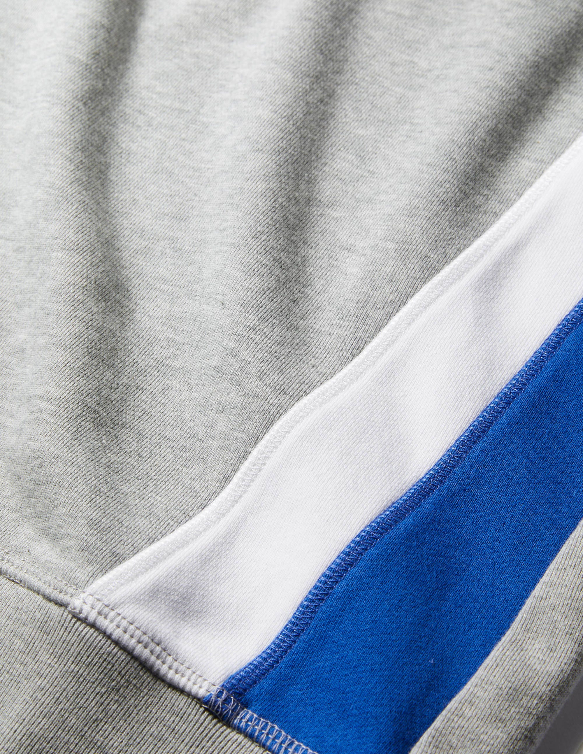 Side Stripe Sweatshirt-Grey Marl/ Blue Side Stripe - Image 5