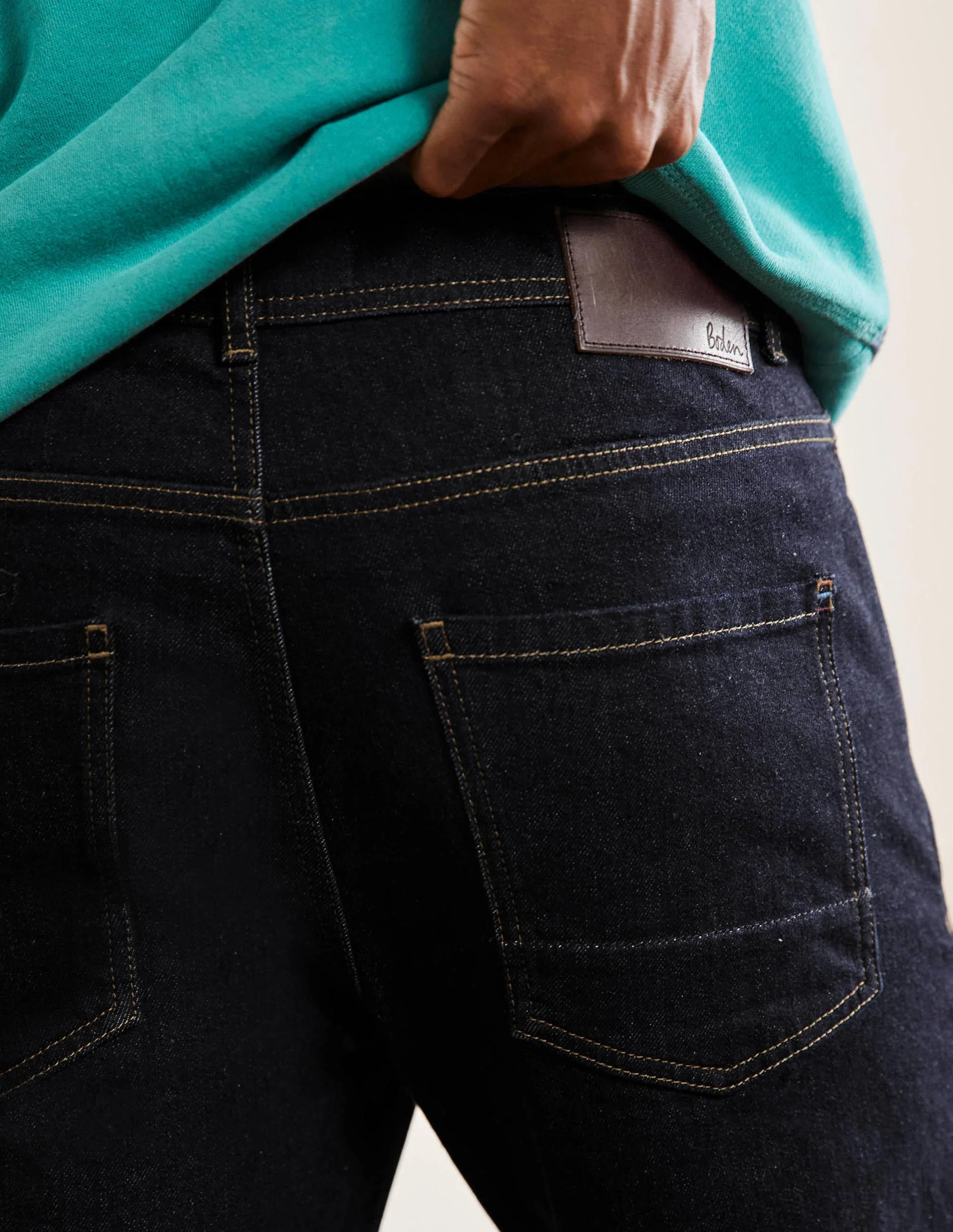 Slim Leg Jeans-Dark Rinse Denim - Image 2