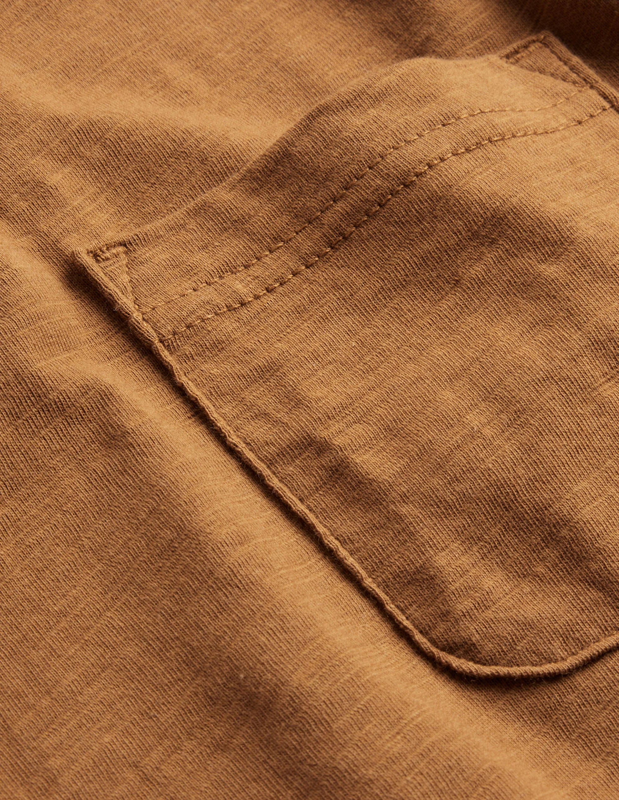 Slub Jersey Short Sleeve Polo-Teddy Bear Brown - Image 6
