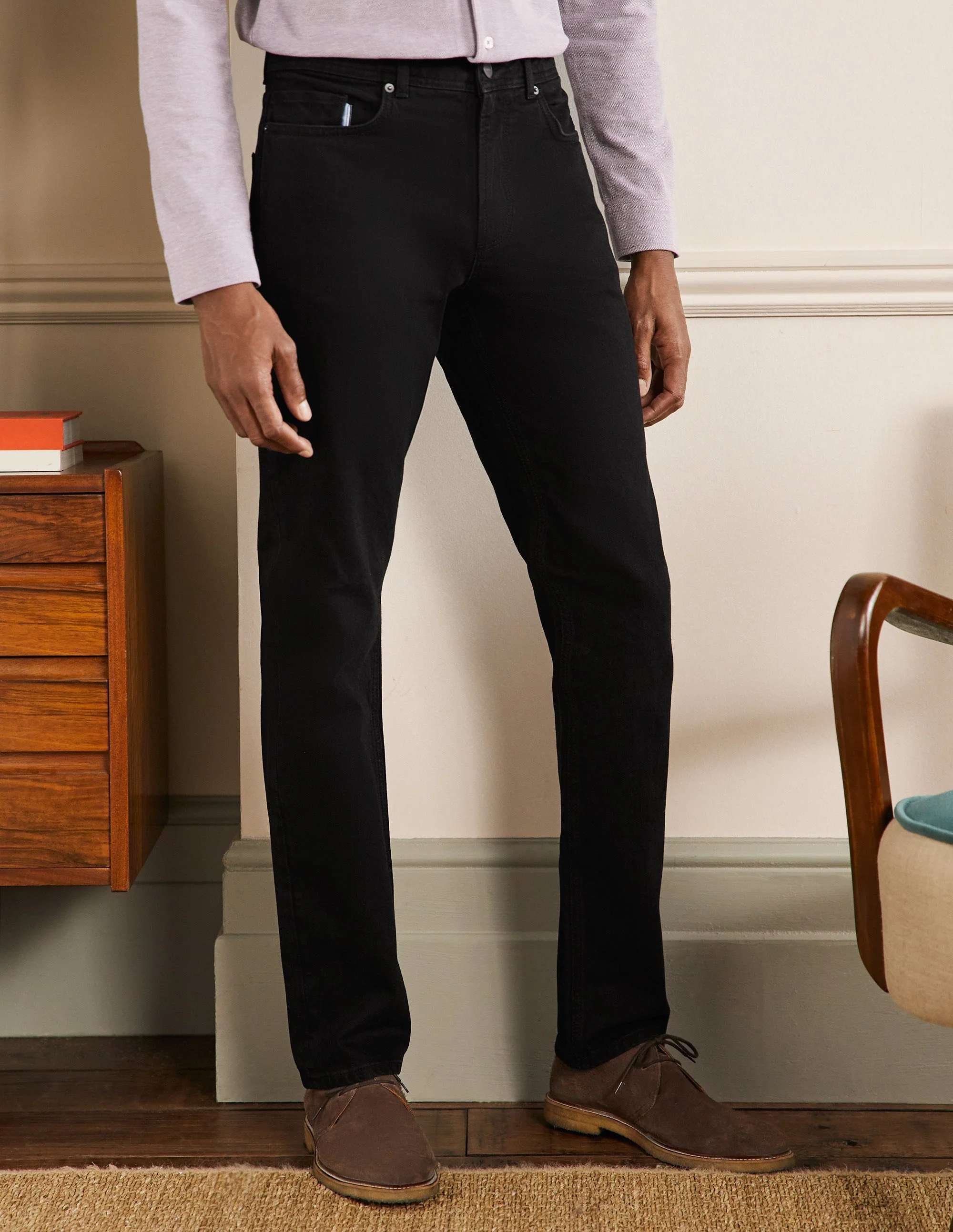 Straight Leg Jeans-Black Denim - Image 4