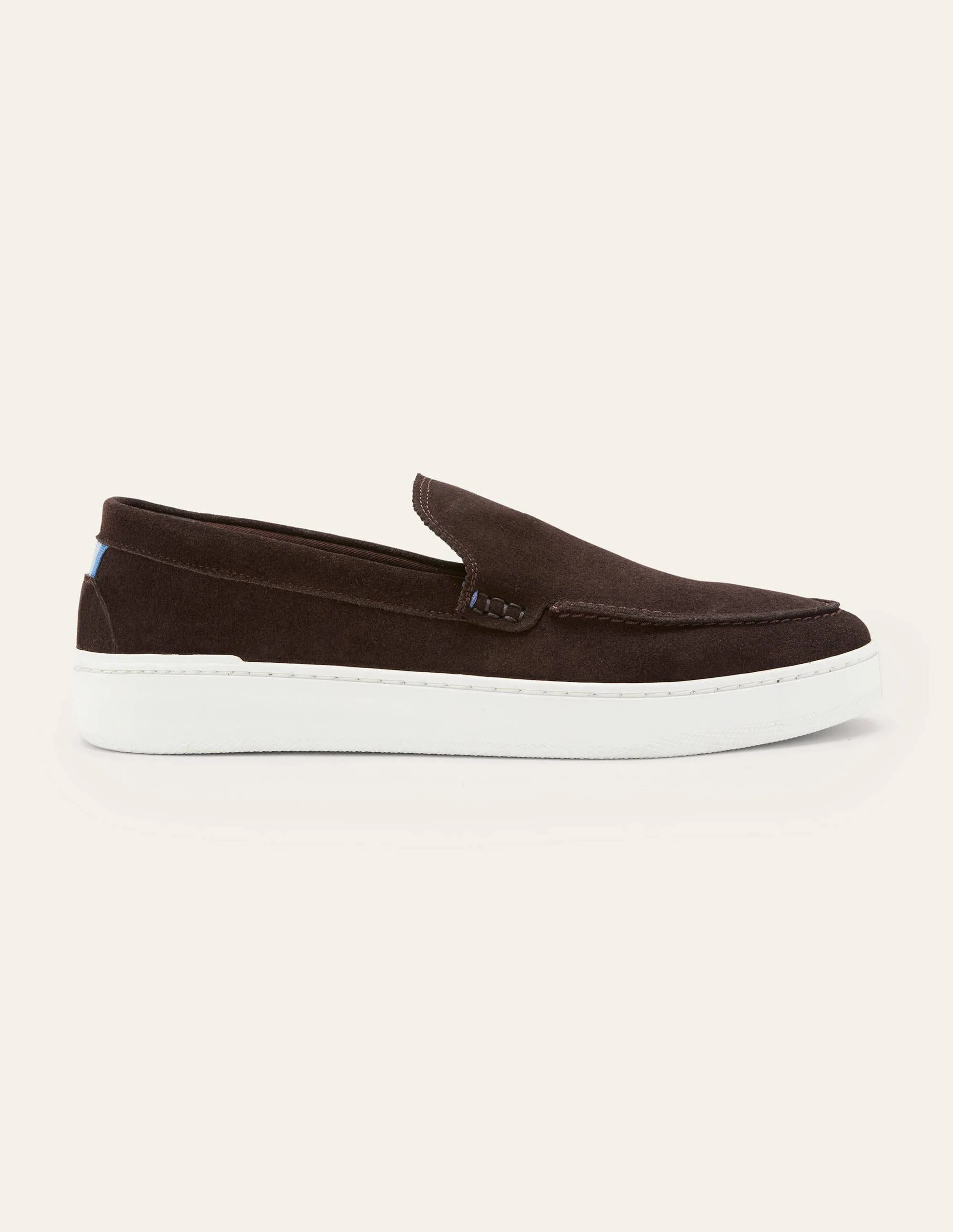 Suede Slip-On Cupsole Loafer-Brown - Image 2
