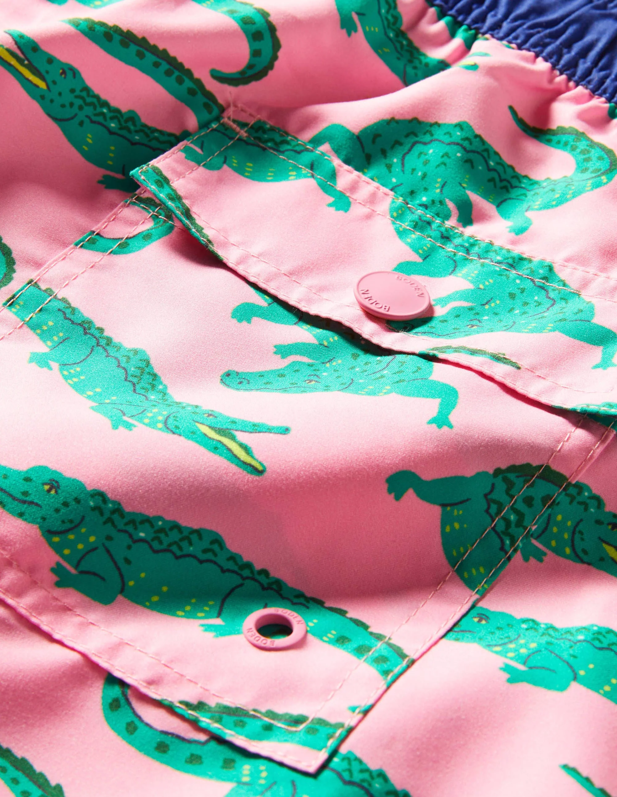 Swimshorts-Pink, Green Crocodiles - Image 5