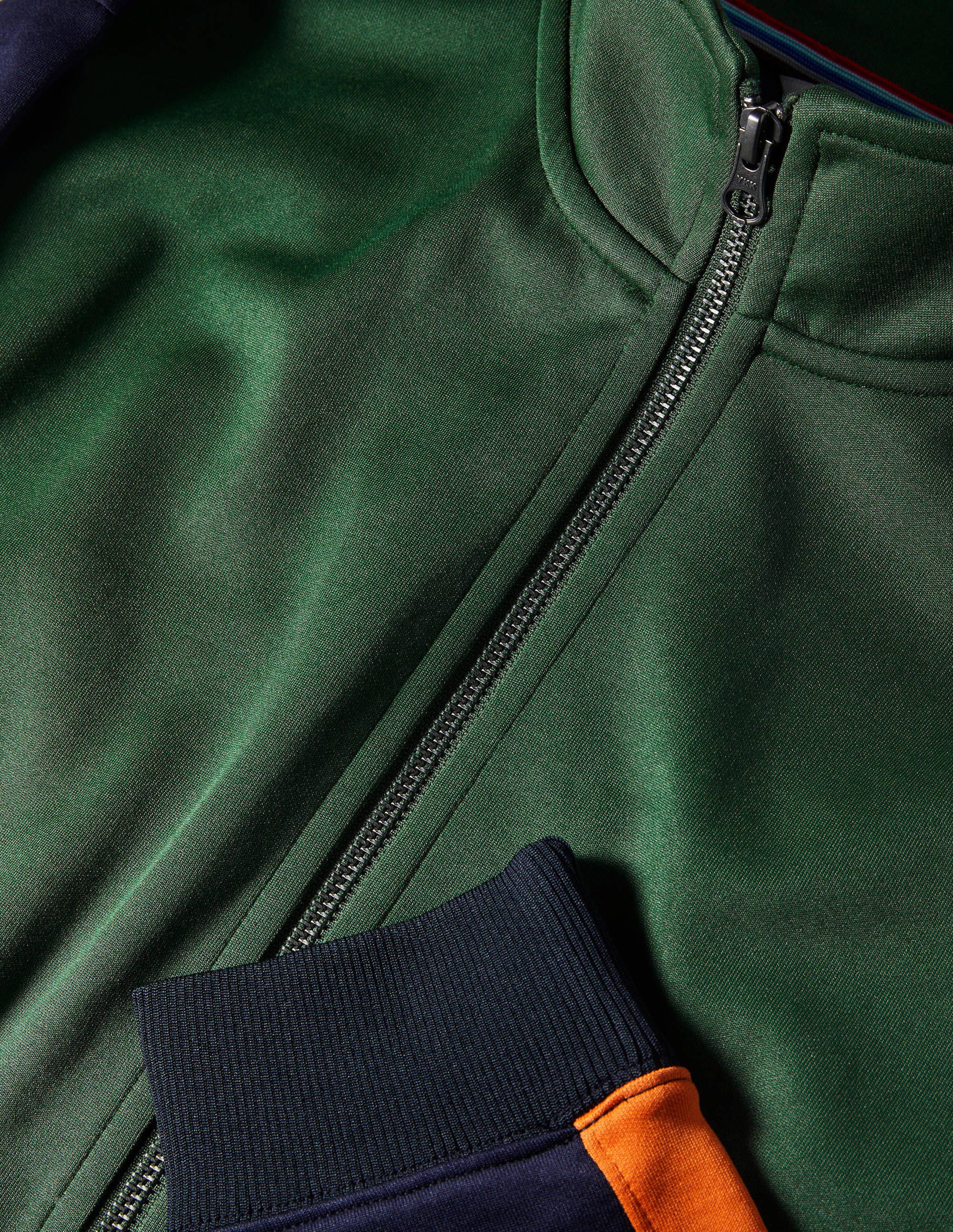 Track Jacket-Navy/ Dark Green Colour block - Image 5