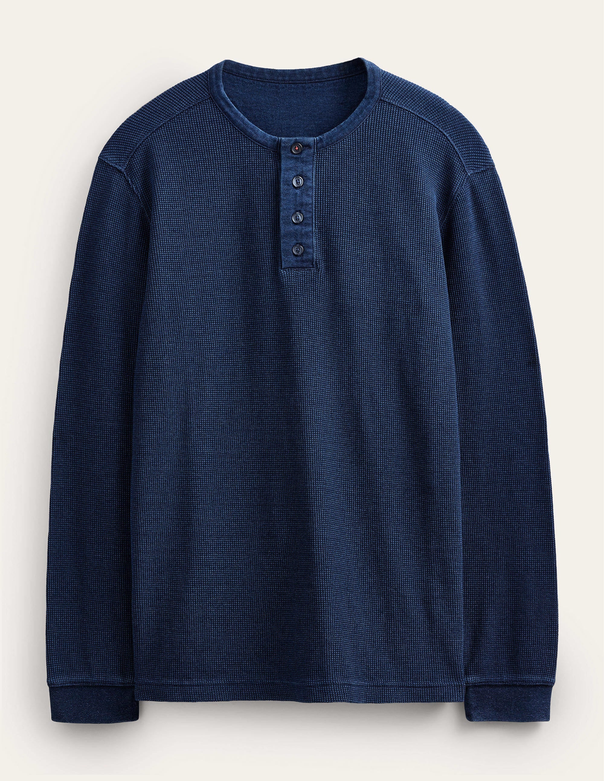 Waffle Henley-Indigo