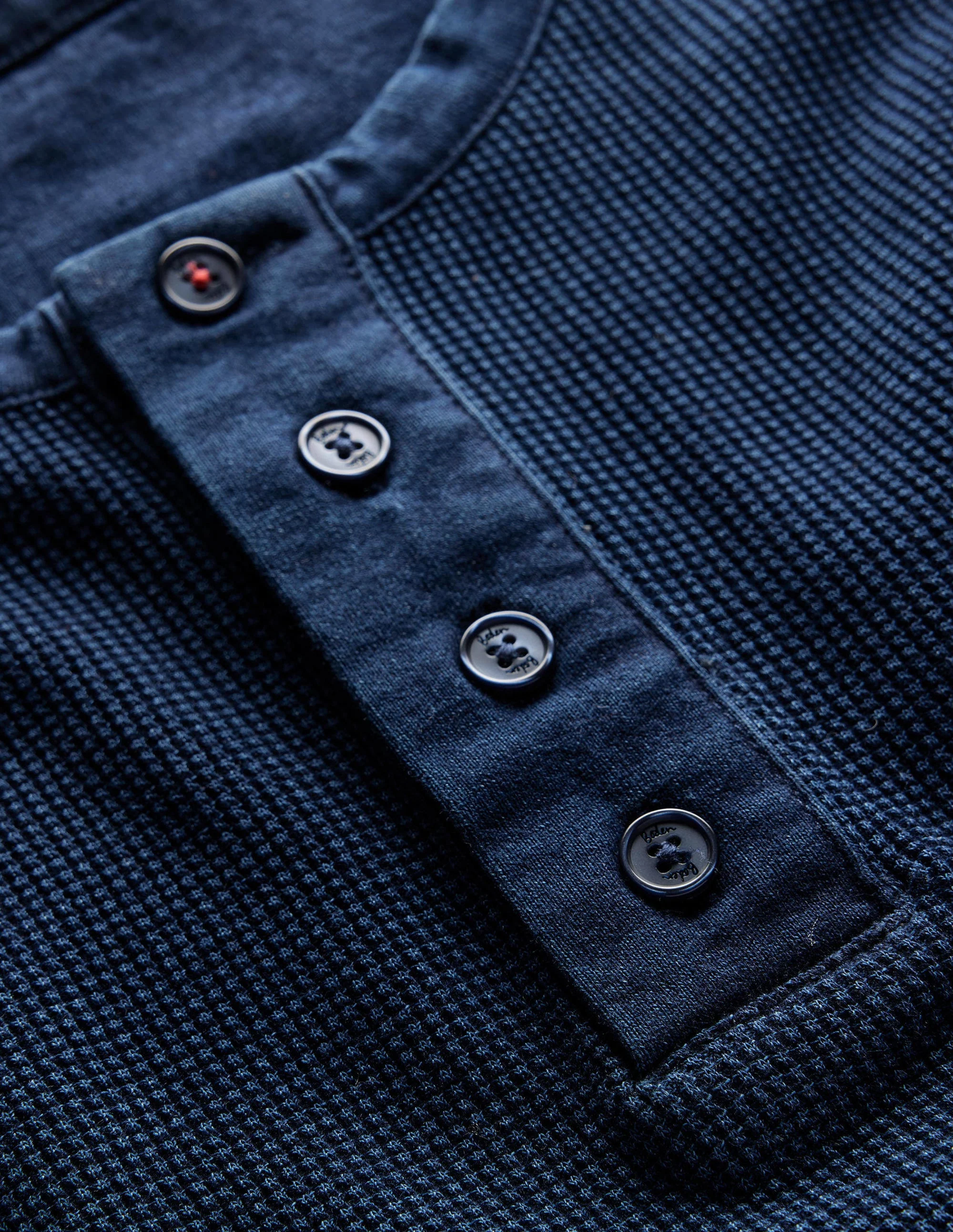 Waffle Henley-Indigo - Image 2