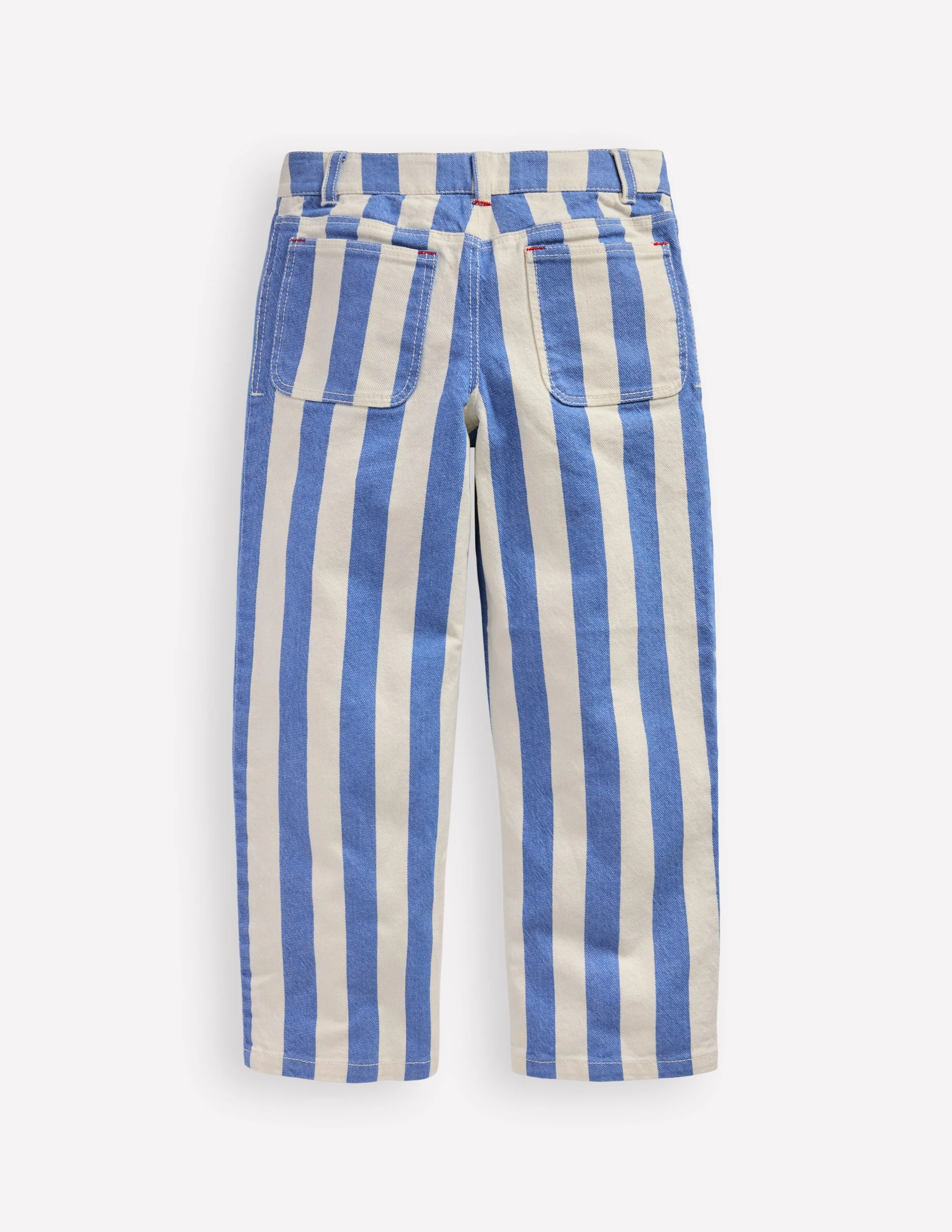 Patch Pocket Pants-Peacock Plume Blue/ Ivory - Image 2