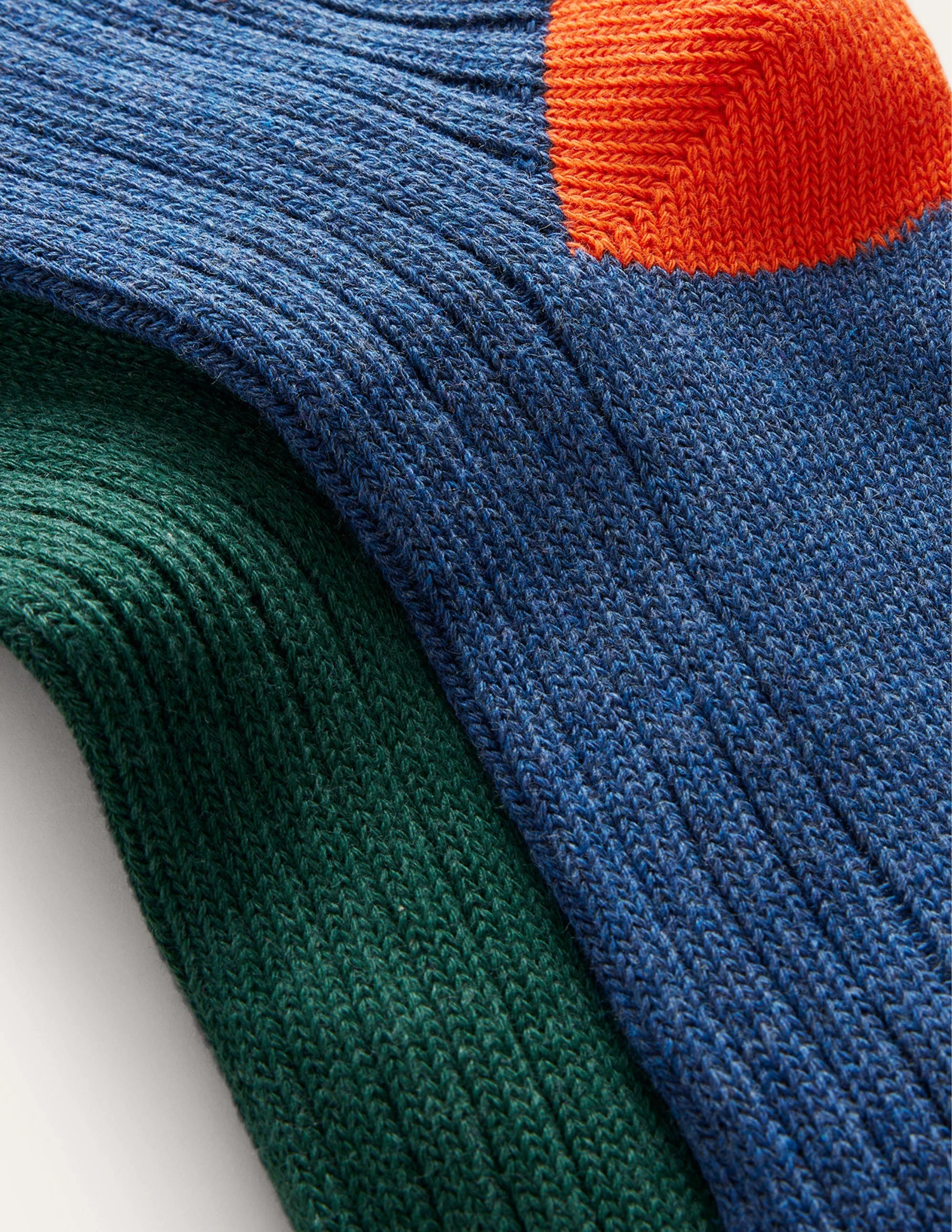2 Pack Boot Socks-Green/ Navy Colourblock - Image 2