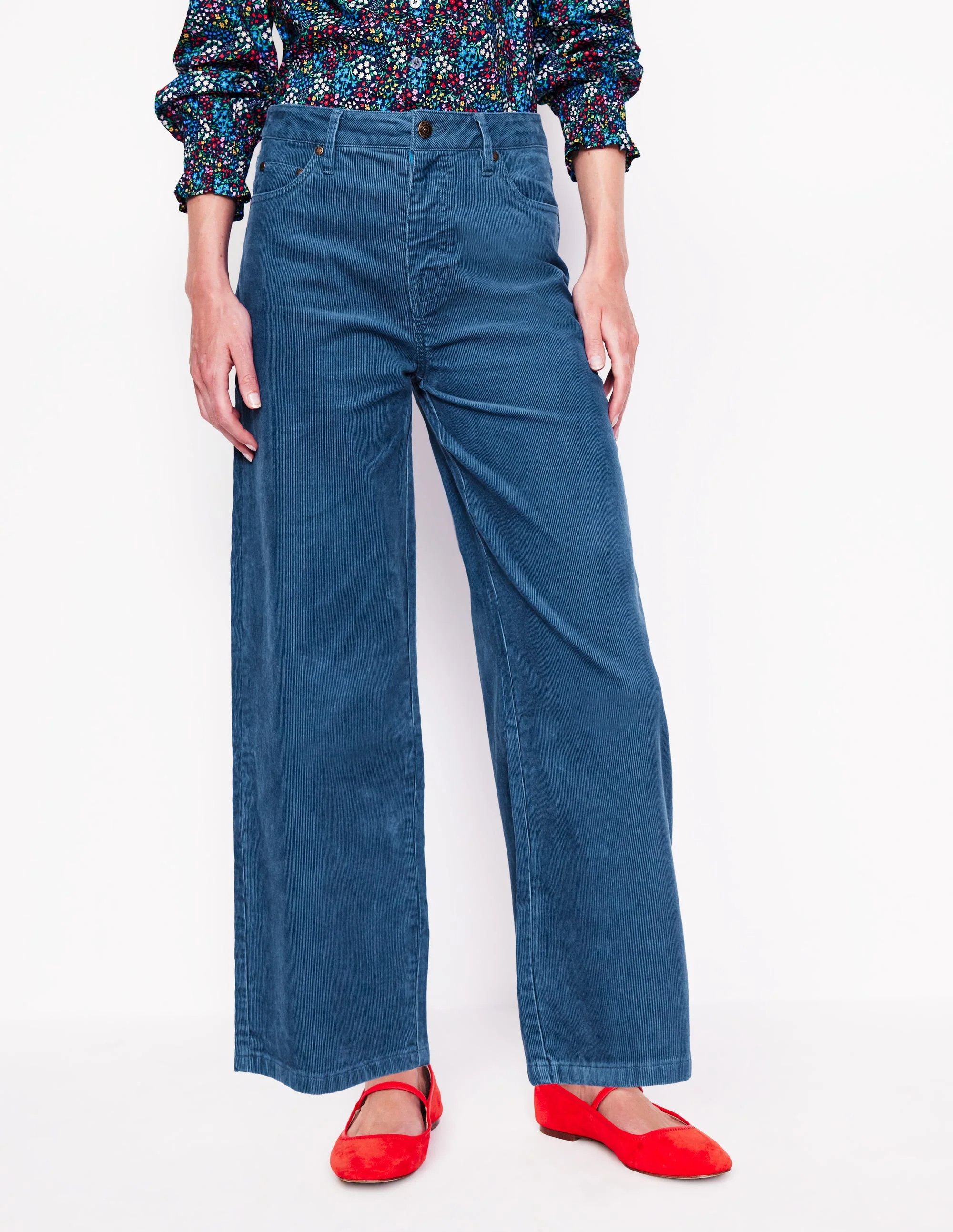 5 Pocket Cord Crop Jeans-Denim Blue - Image 4
