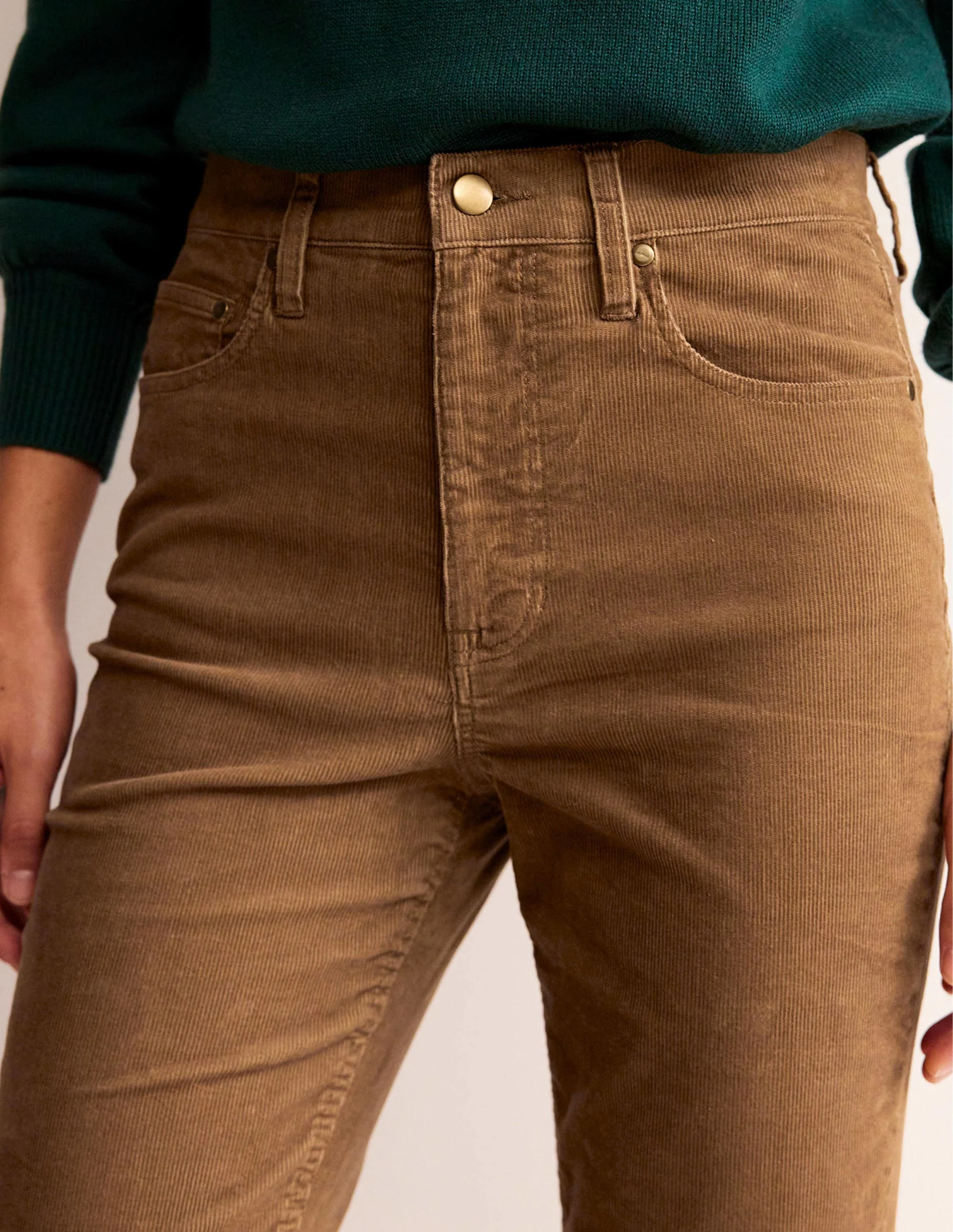 5 Pocket Cord Slim Jeans-Camel - Image 5