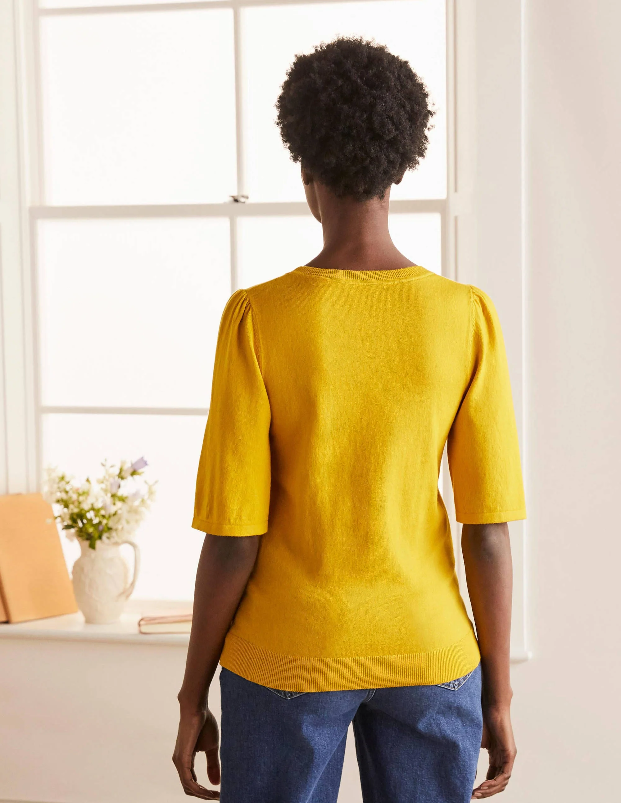 Abbotsbury Knitted Tee-Daffodil - Image 3