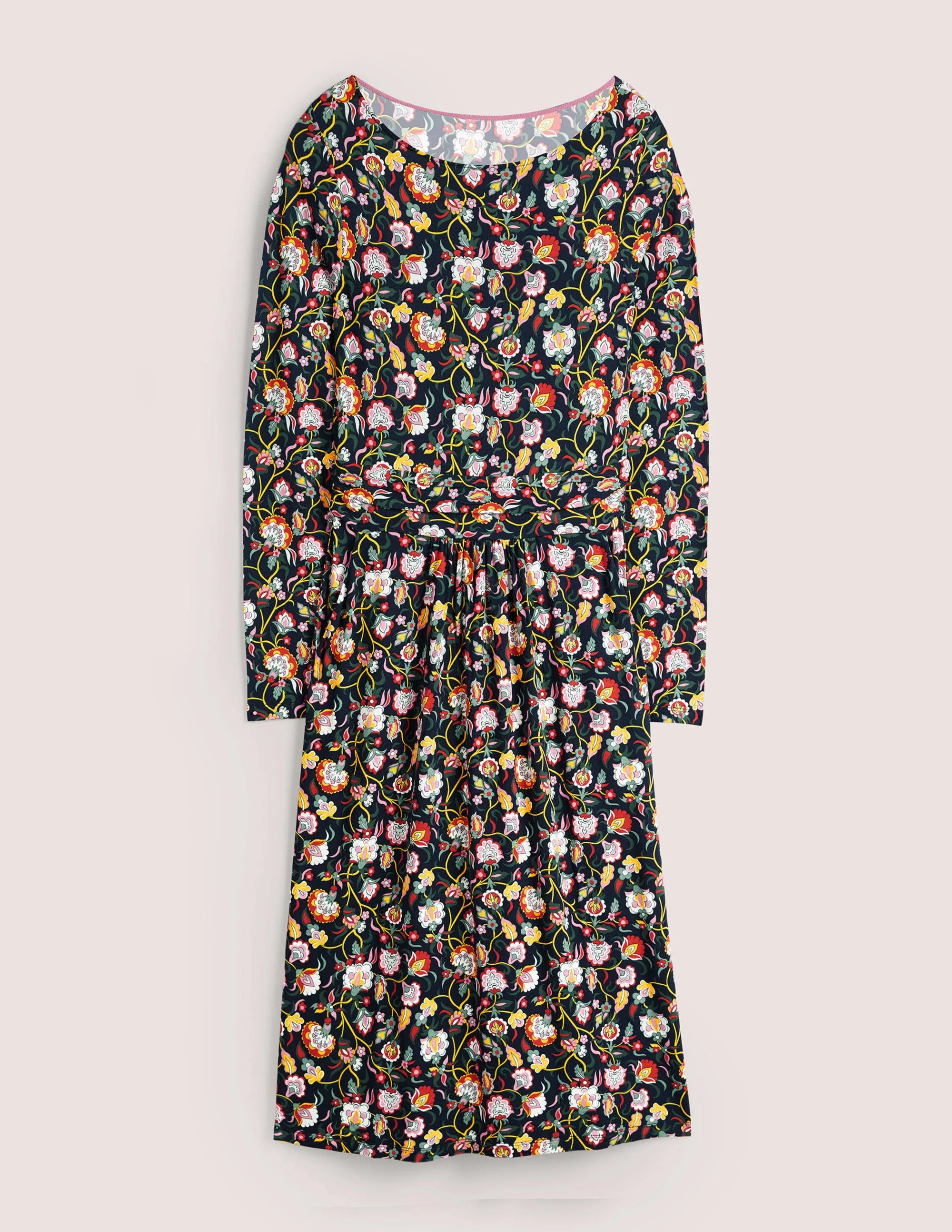 Abigail Jersey Dress-French Navy, Opulent Floral - Image 6