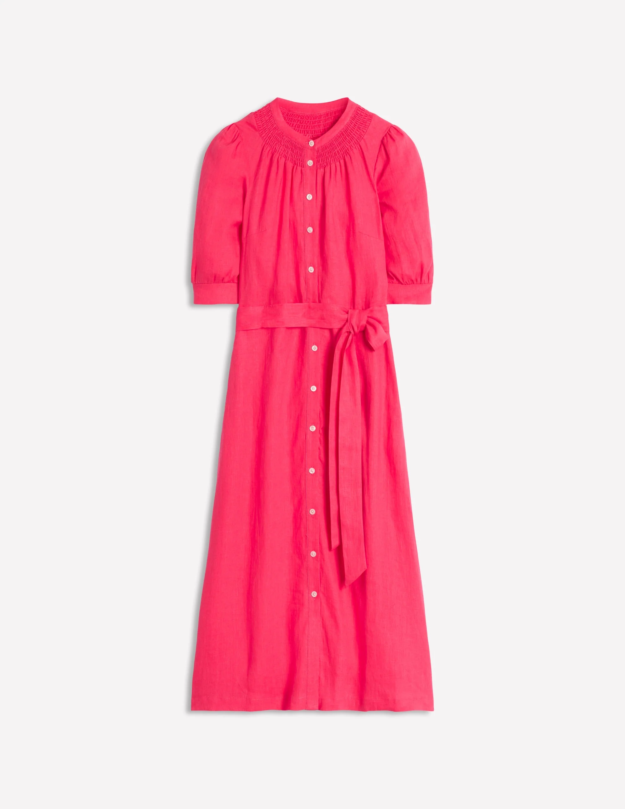 Ada Linen Midi Dress-Camelia Pink - Image 7